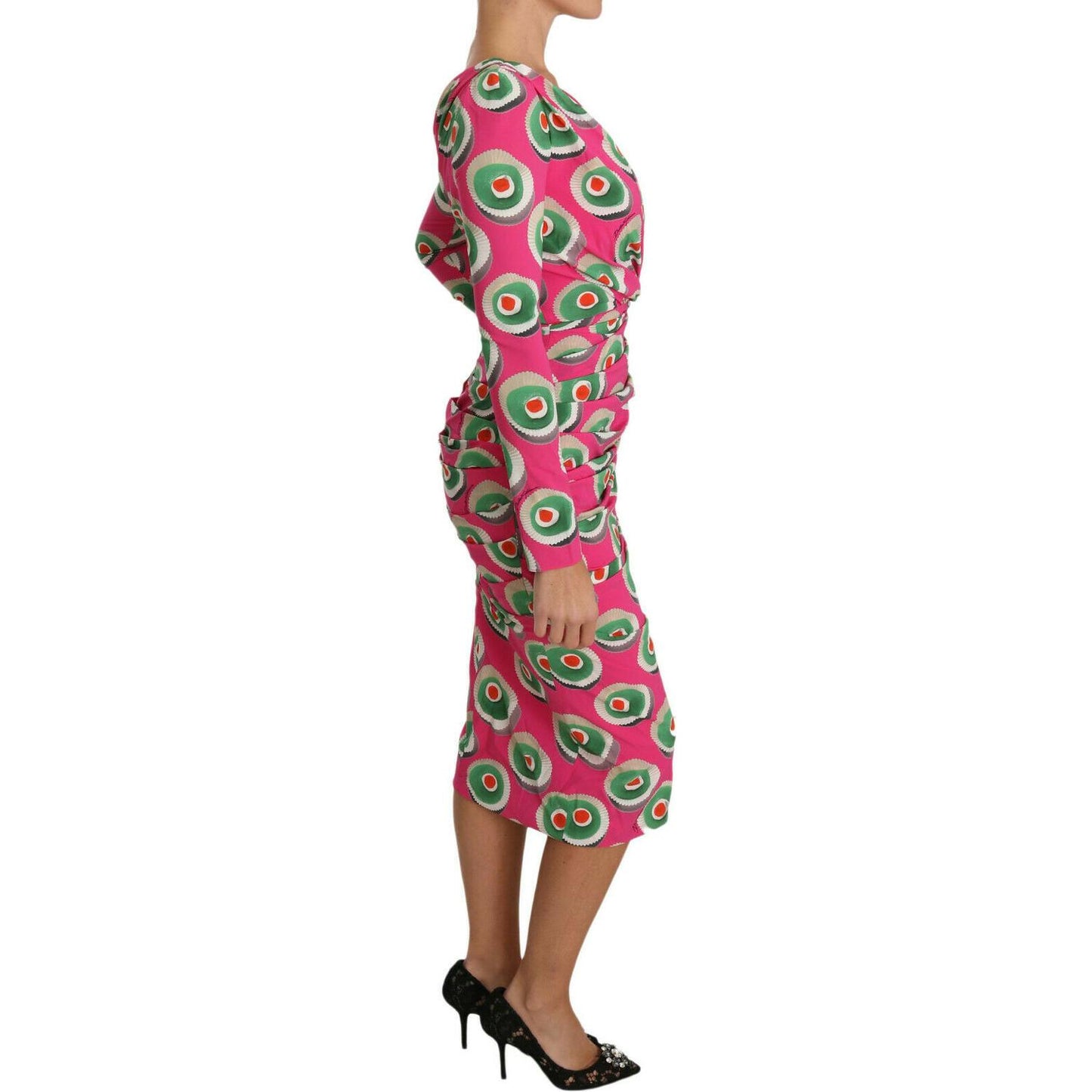 Dolce & Gabbana Elegant Pink Silk Sheath Bodycon Dress Dolce & Gabbana Maroon