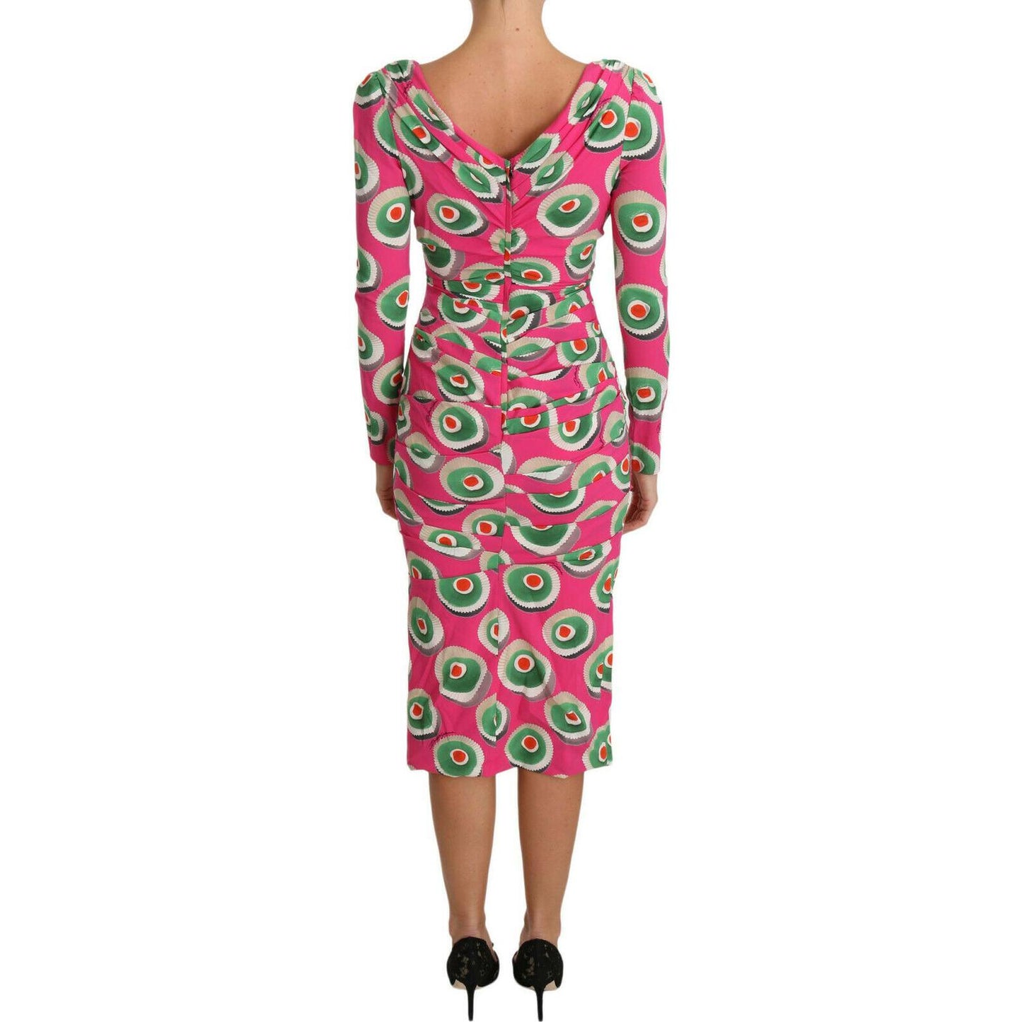 Dolce & Gabbana Elegant Pink Silk Sheath Bodycon Dress Dolce & Gabbana Rosy Brown