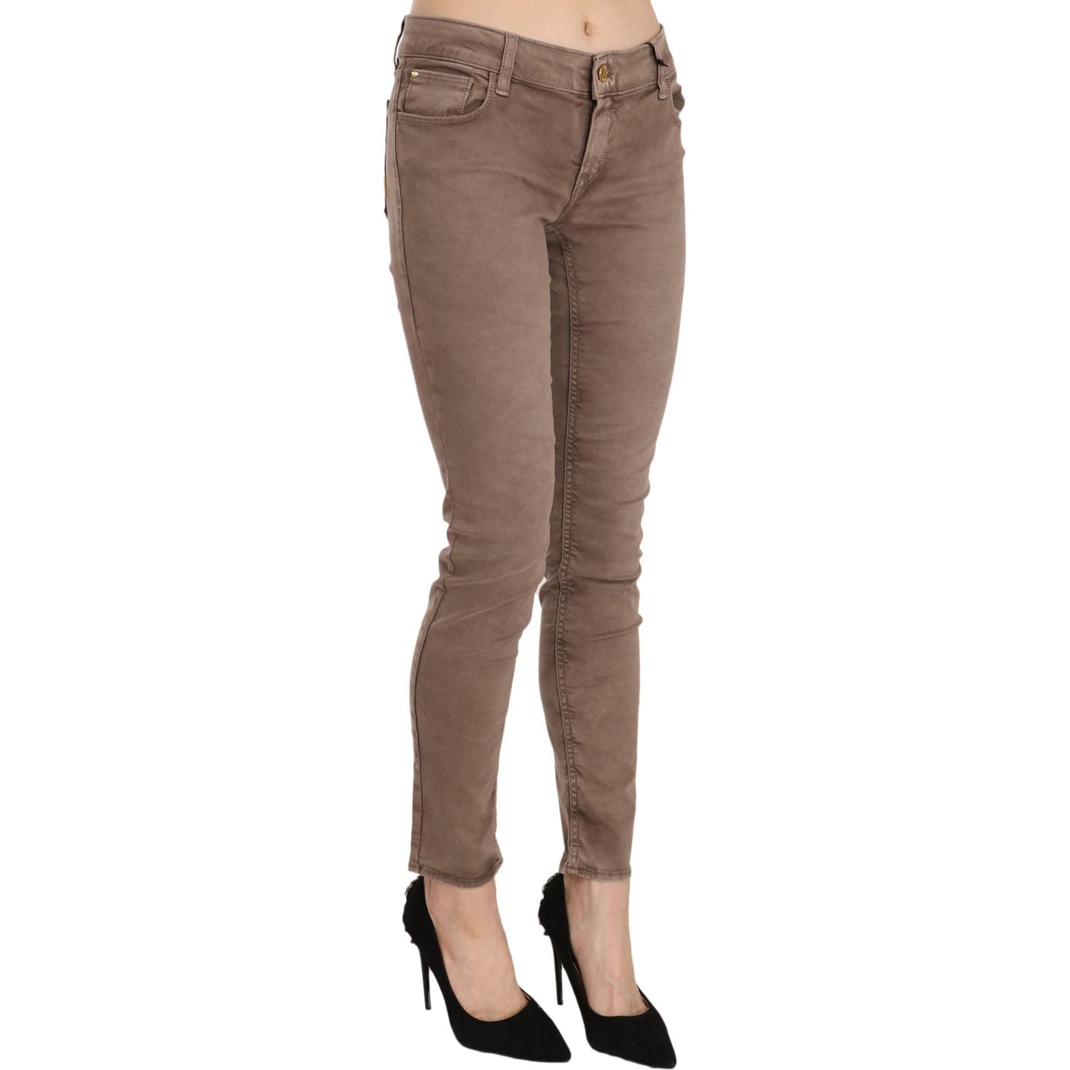 CYCLE Brown Low Waist Slim Fit Skinny Pants