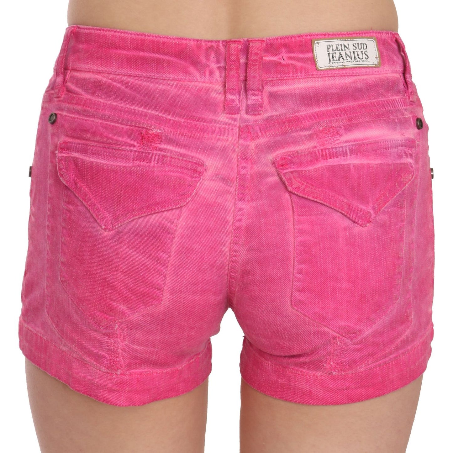 PLEIN SUD Chic Pink Mid Waist Mini Shorts PLEIN SUD Pale Violet Red