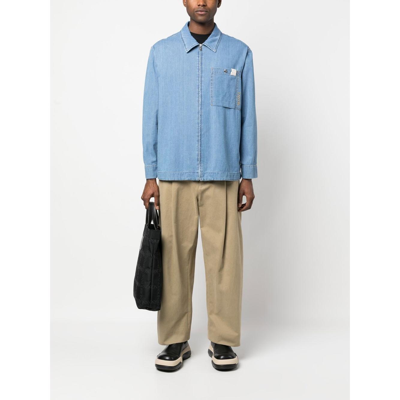 Lanvin Shirts Clear Blue Shirts Lanvin Antique White