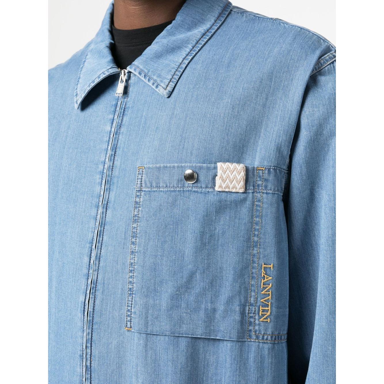 Lanvin Shirts Clear Blue Shirts Lanvin Dark Gray