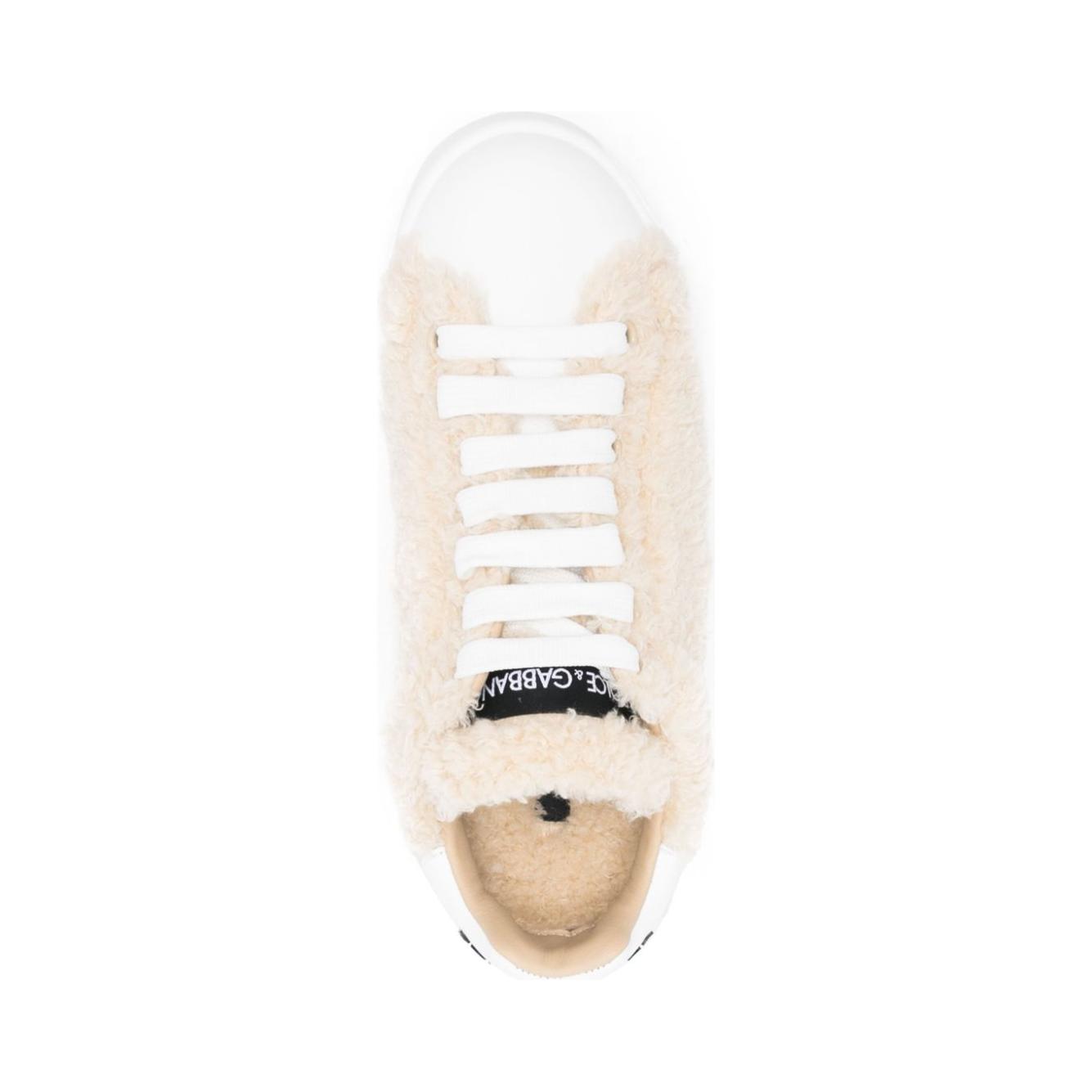 Dolce & Gabbana leather sneakers with embossed logo Sneakers Dolce & Gabbana Beige