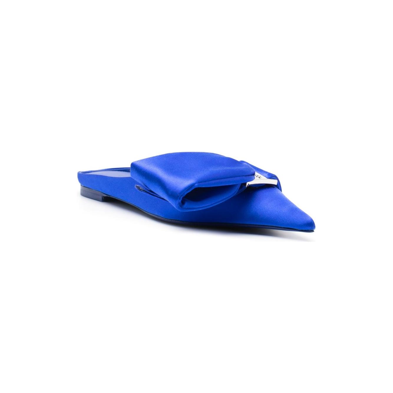 Ferragamo asymmetric-bow Satin Mules Sandals Ferragamo Royal Blue