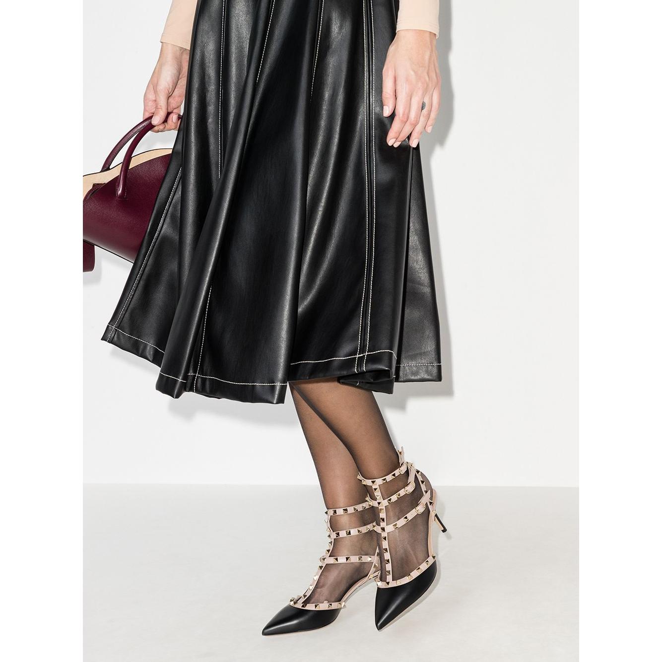 Valentino Garavani With Heel Black Medium Heel Valentino Garavani Light Gray