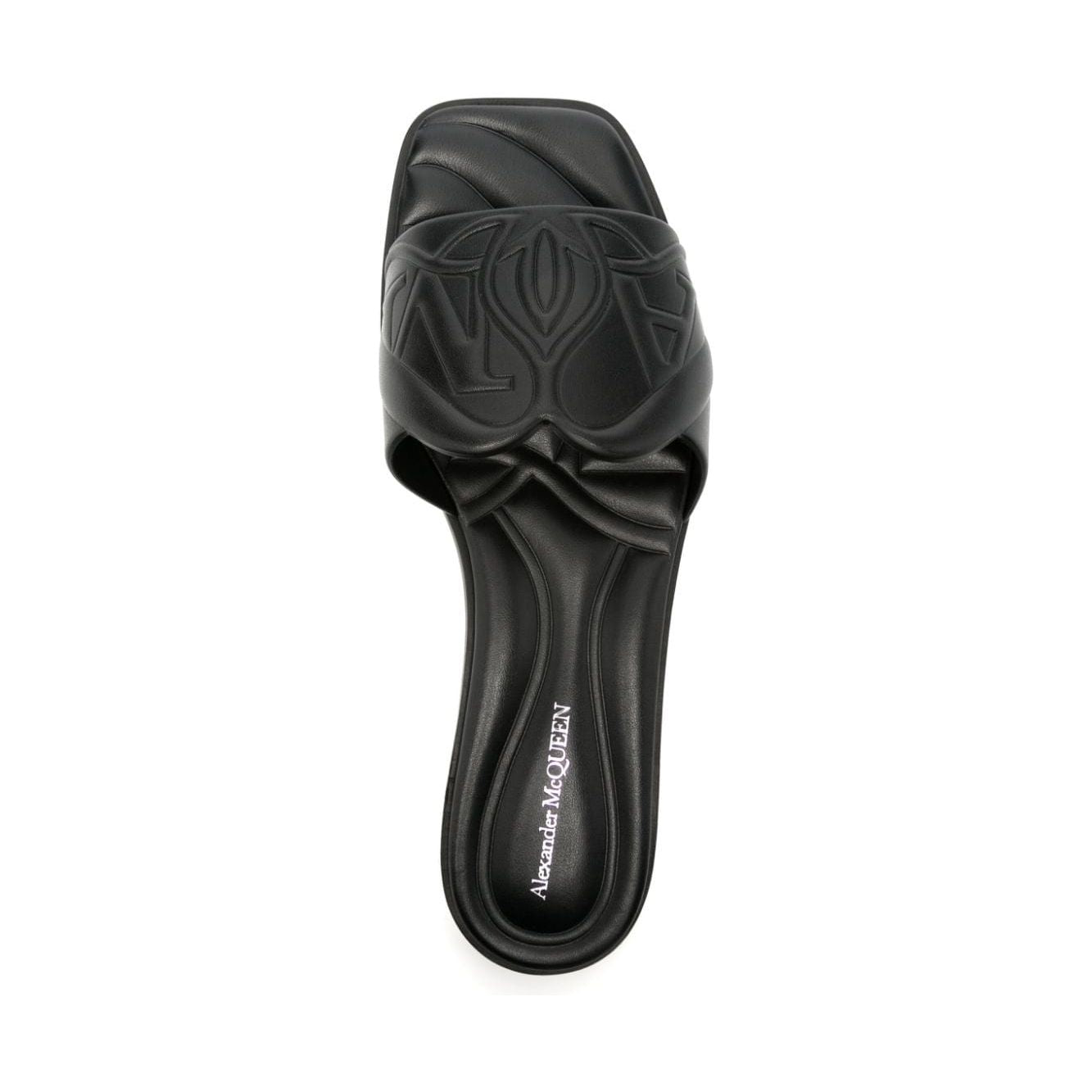 Alexander McQueen logo-embossed leather sandals Sandals Alexander Mcqueen Dark Slate Gray