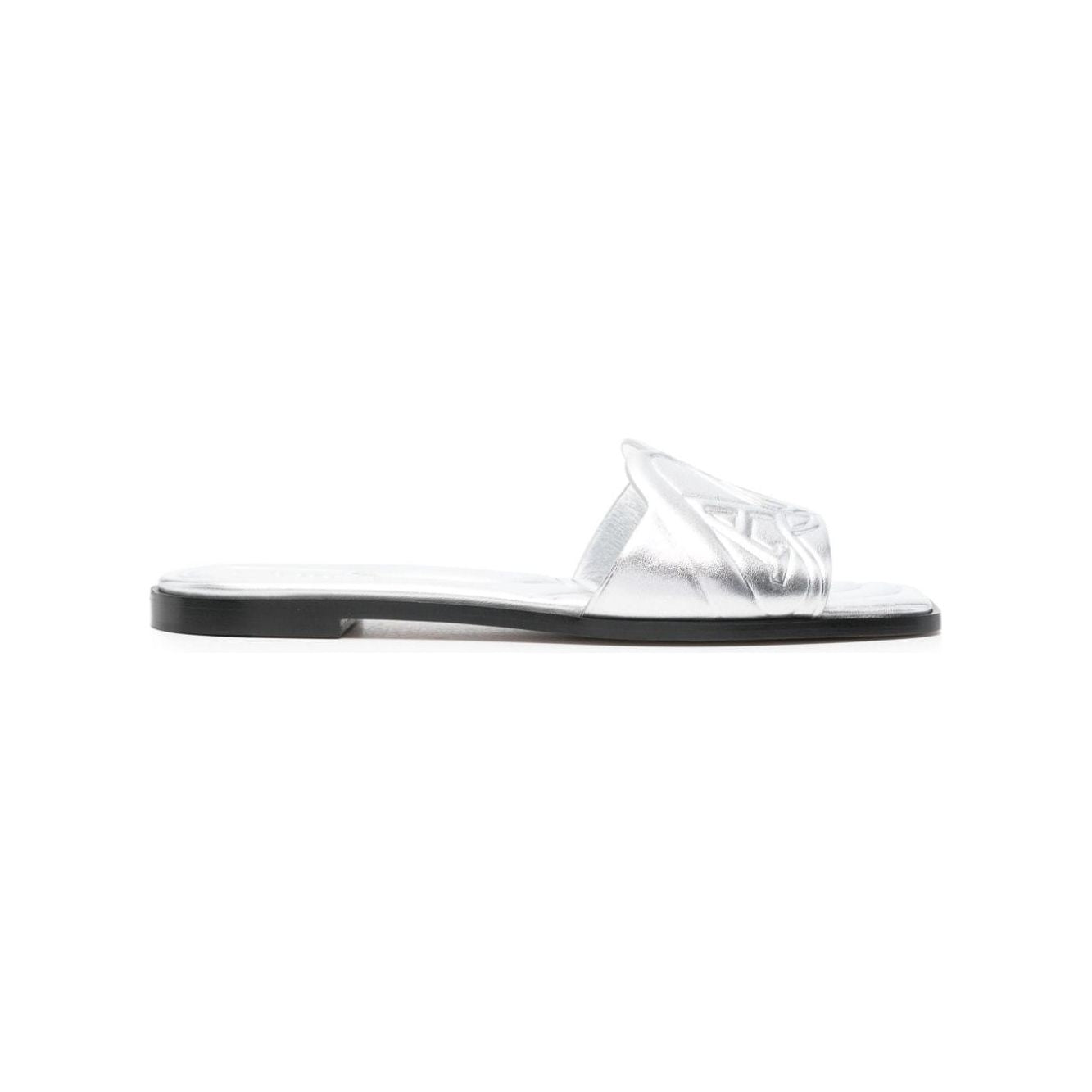 Alexander McQueen Slide sandals with embossed logo Sandals Alexander Mcqueen Dark Slate Gray