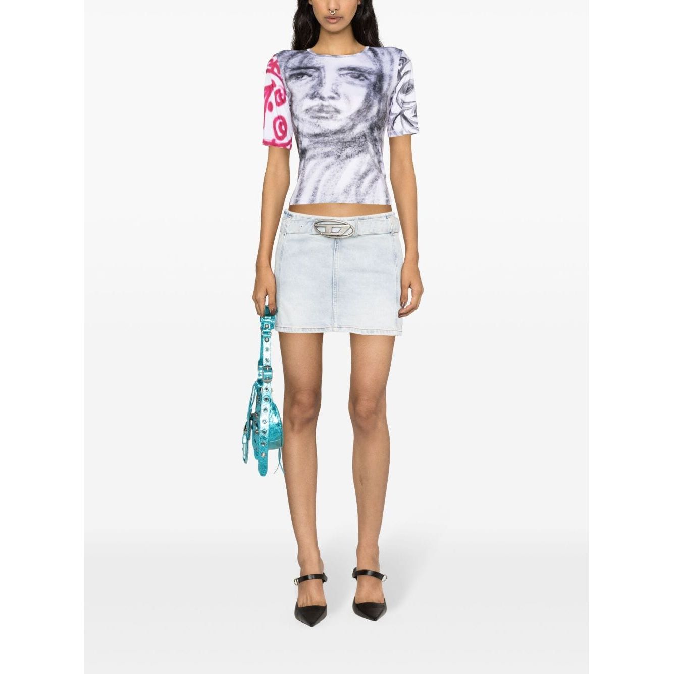 Diesel Skirts Denim Skirts Diesel White Smoke