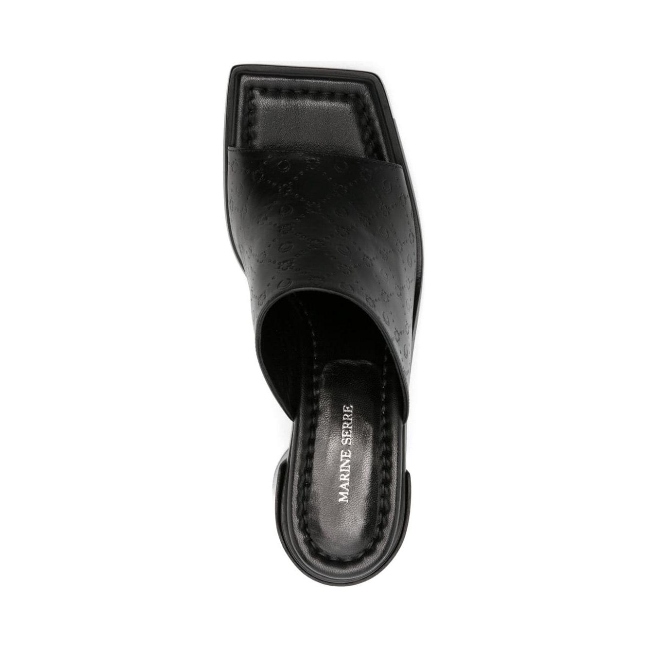 MARINE SERRE Sandals Black Sandals Marine Serre Dark Slate Gray