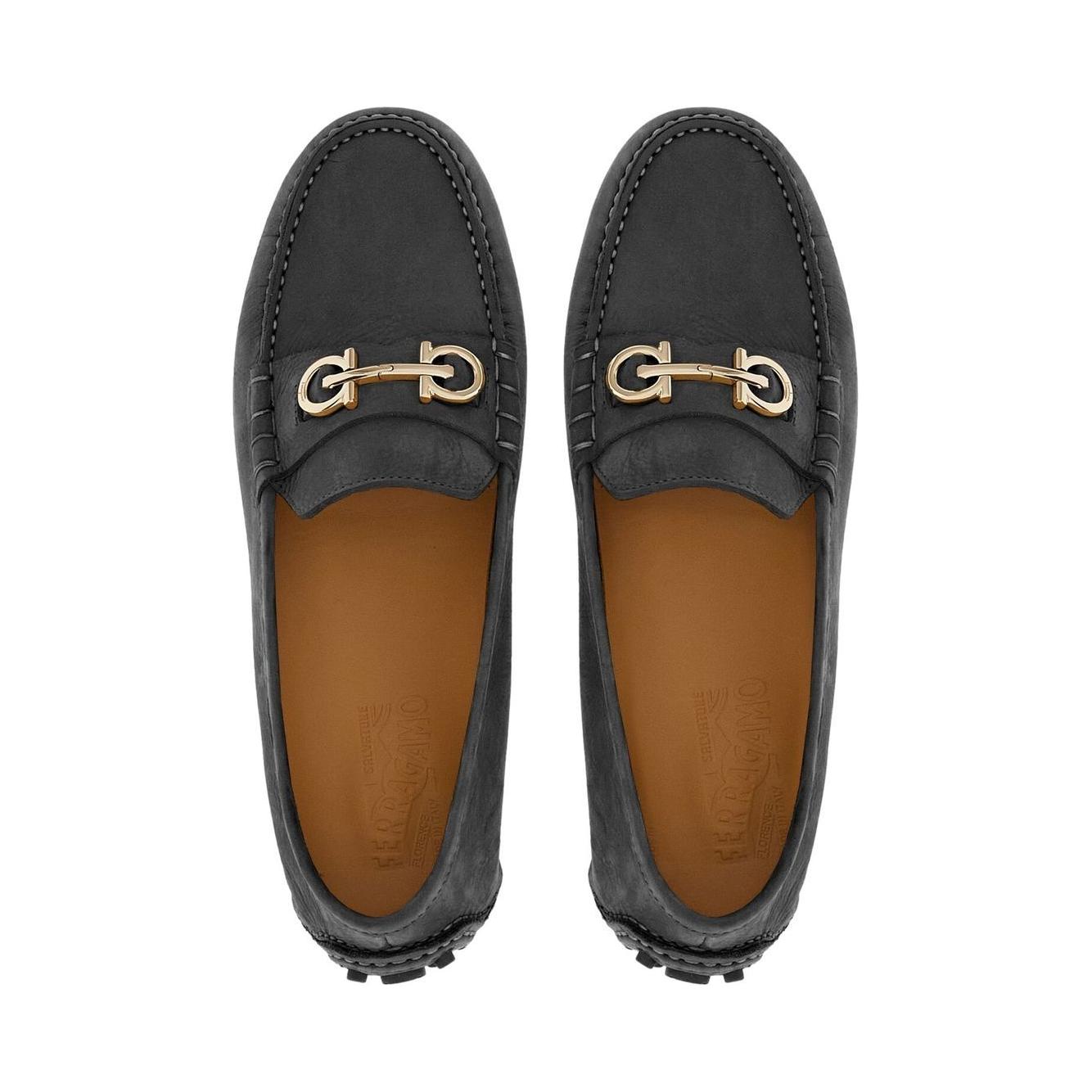 Ferragamo Double Gancini Moccasins Moccasins Ferragamo Dark Slate Gray