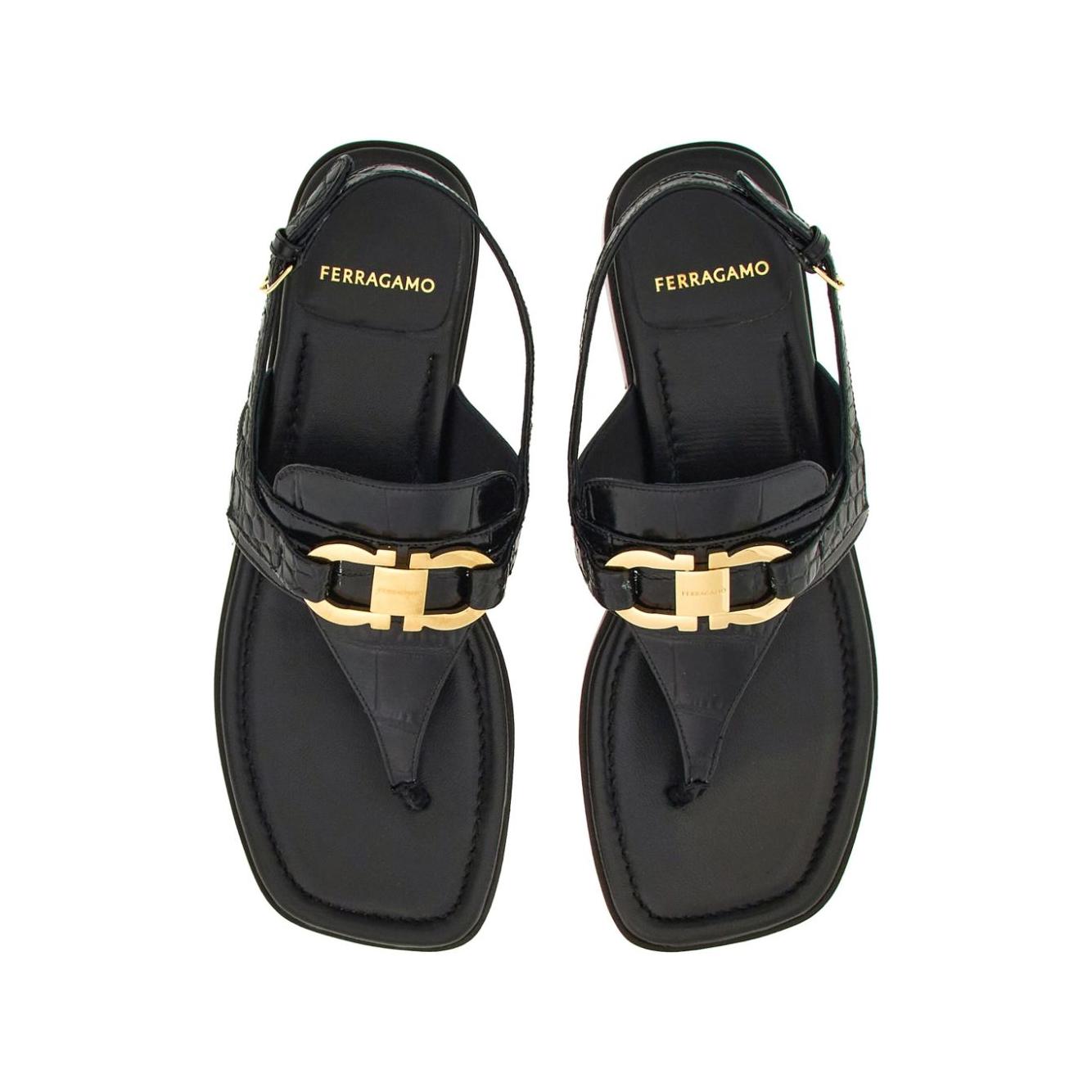 Ferragamo Gancini-buckle Leather Sandals