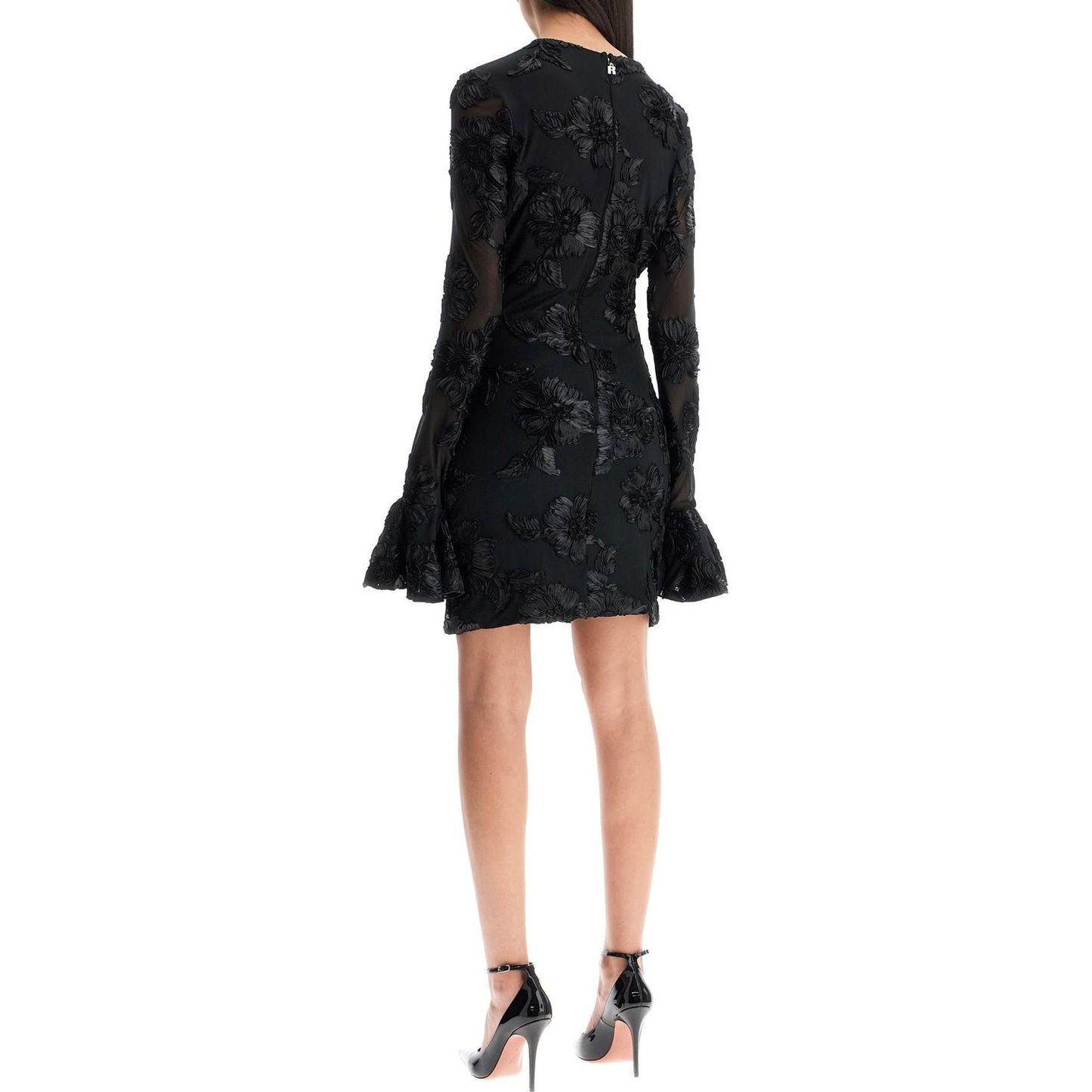Rotate 'mesh mini dress with embroidered flower details