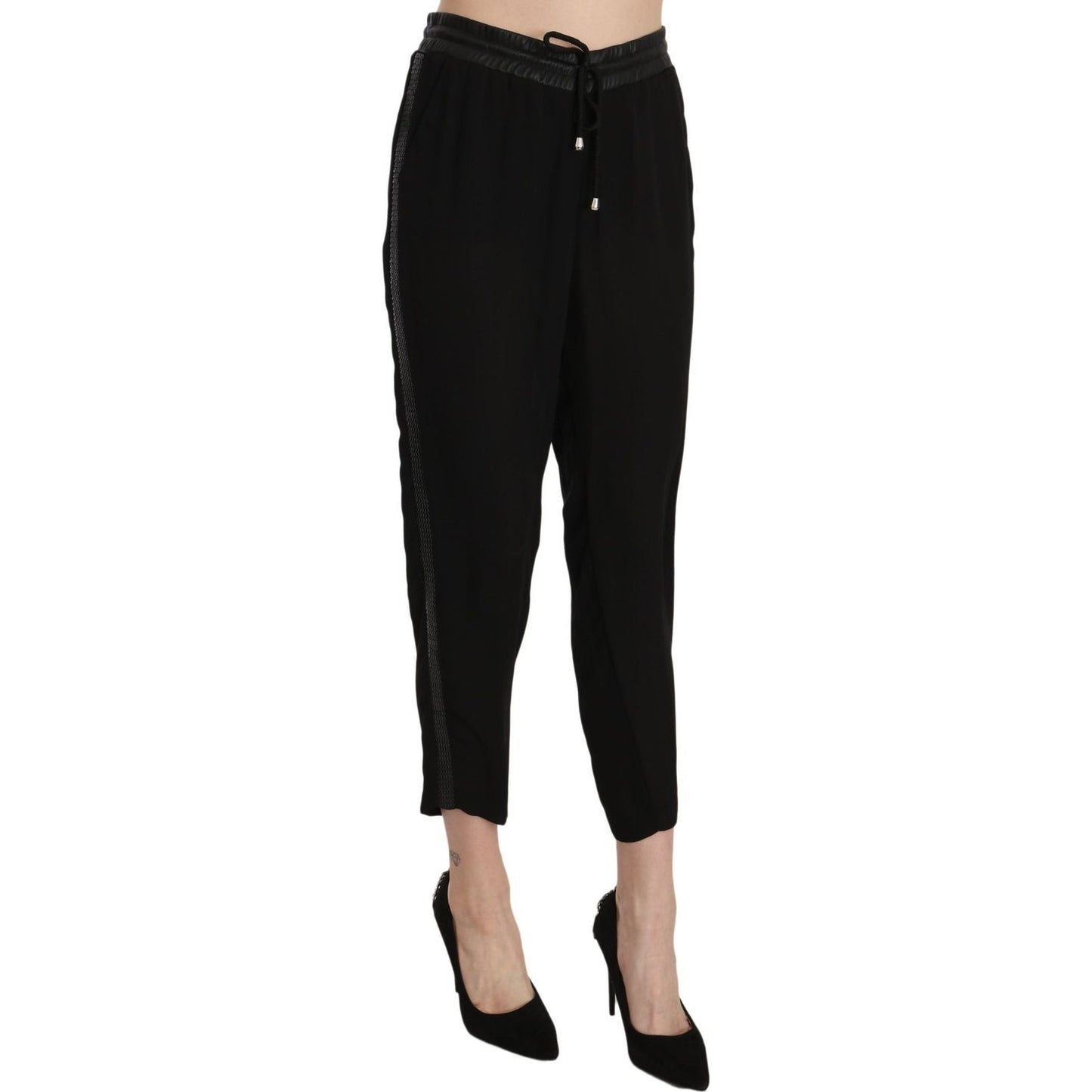 Guess Chic High Waist Cropped Pants in Elegant Black Jeans & Pants Guess Tan