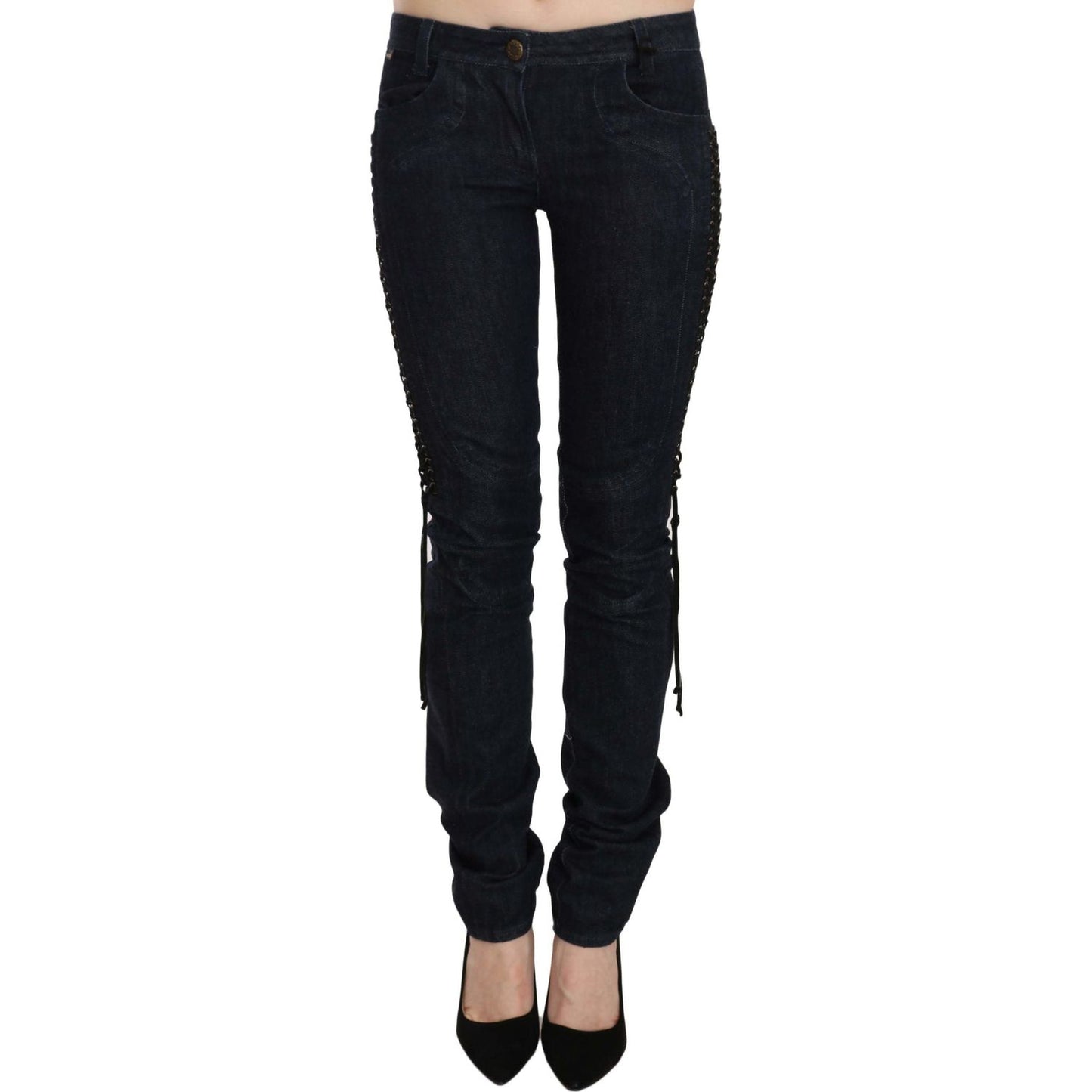Just Cavalli Elegant Low Waist Skinny Trousers Jeans & Pants Just Cavalli Black
