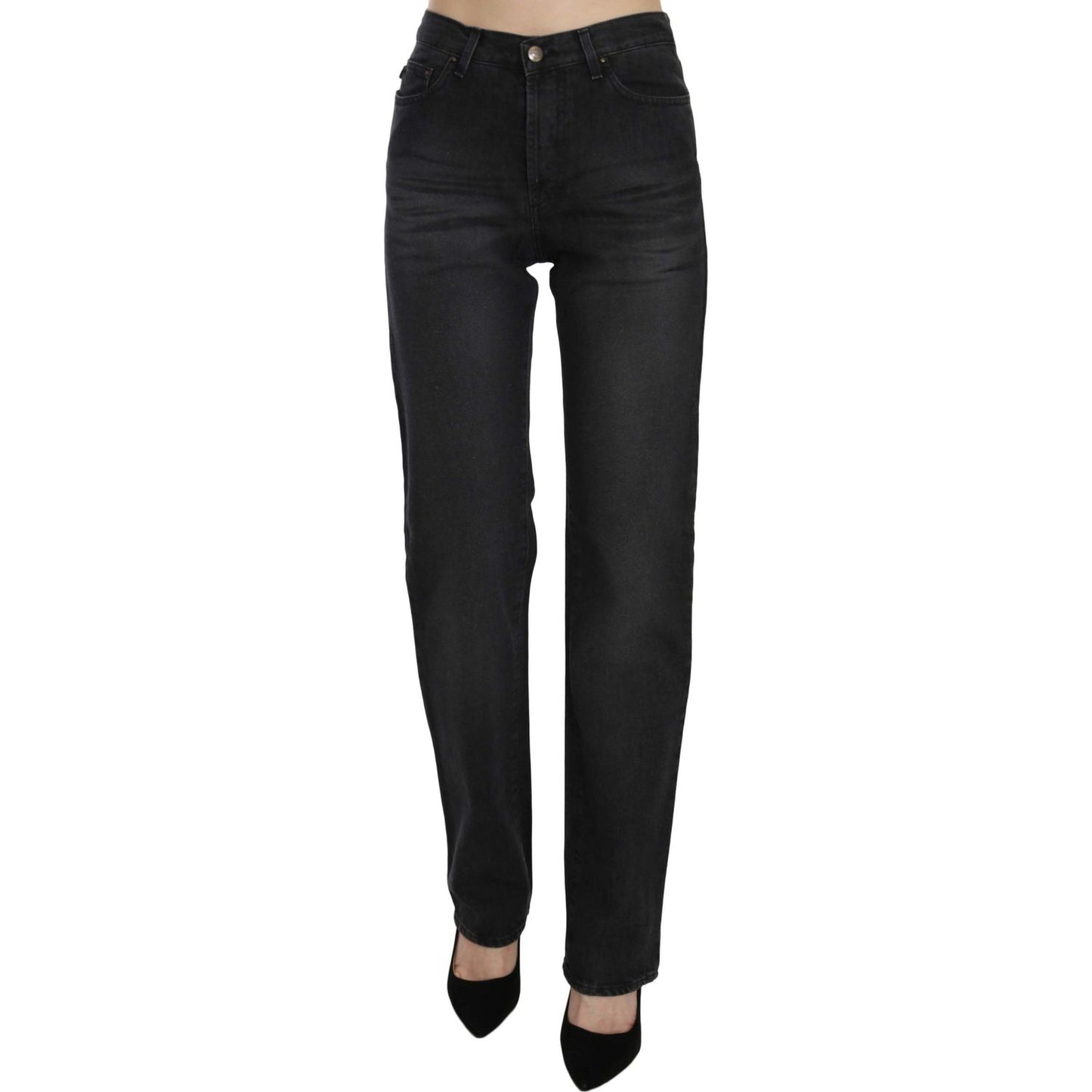 Just Cavalli Elevate Your Style: Chic Black High Waist Denim Jeans & Pants Just Cavalli Black