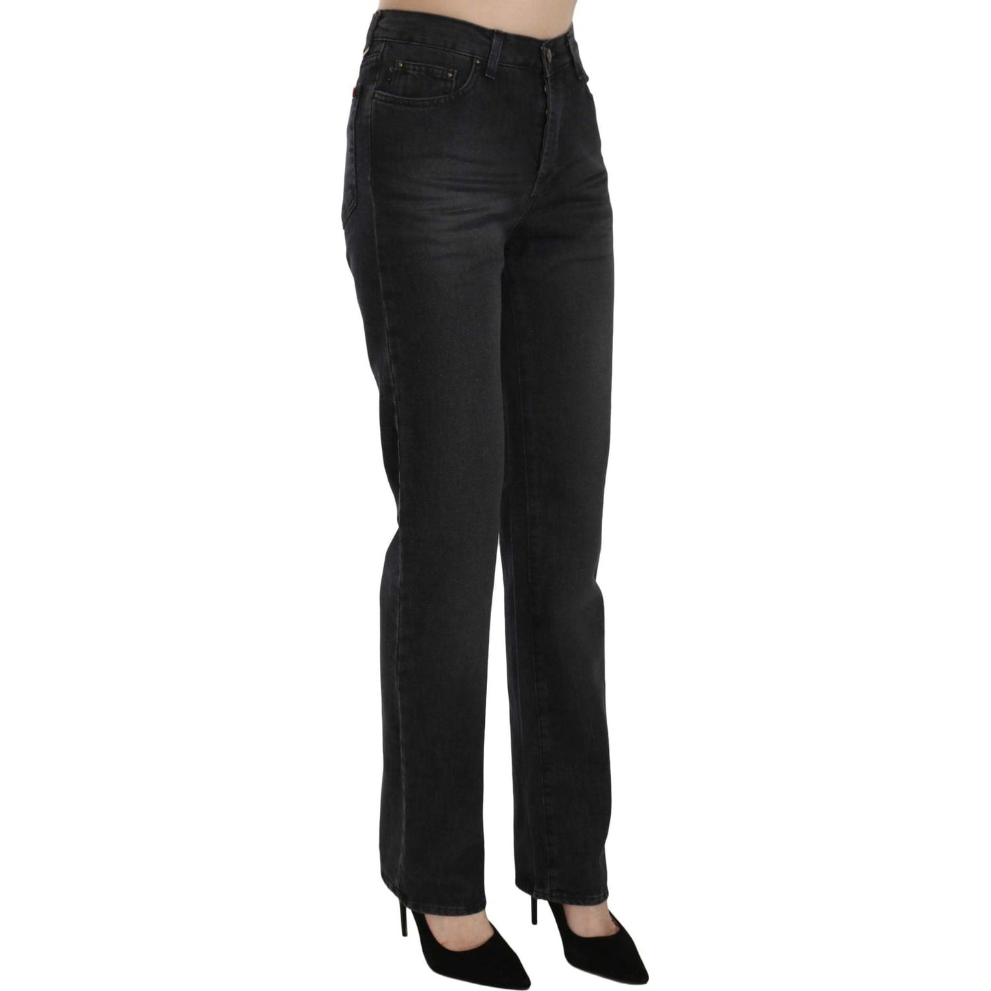 Just Cavalli Elevate Your Style: Chic Black High Waist Denim Jeans & Pants Just Cavalli Black