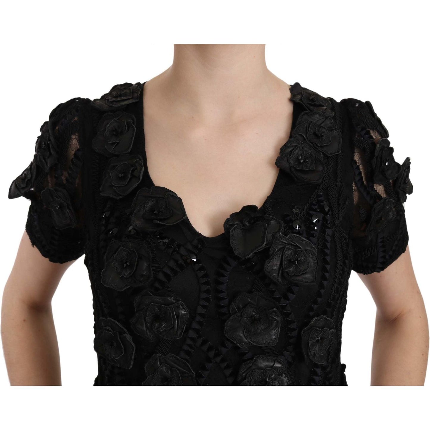 John Richmond Elegant Black Sheath Silk Dress John Richmond Black