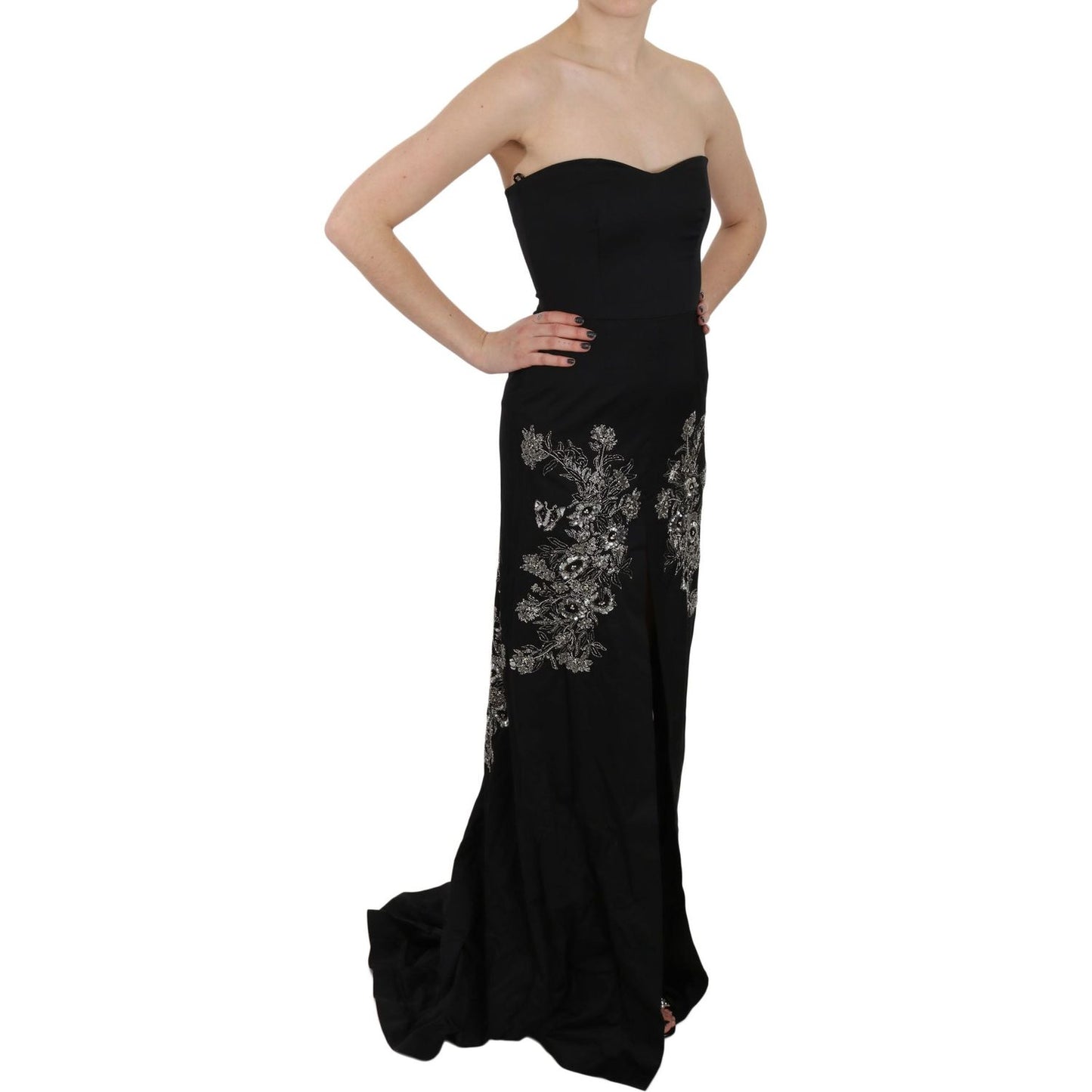 John Richmond Enchanting Black Maxi Flare Dress John Richmond Black