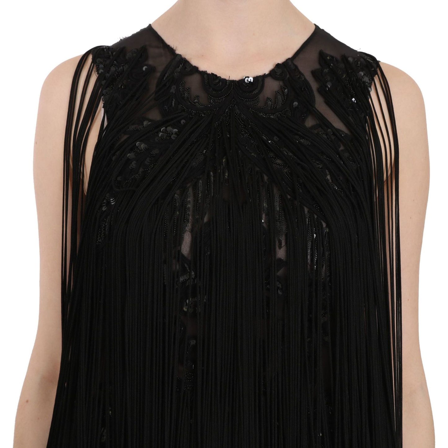 John Richmond Sheer Sequined Maxi Elegance Dress John Richmond Tan