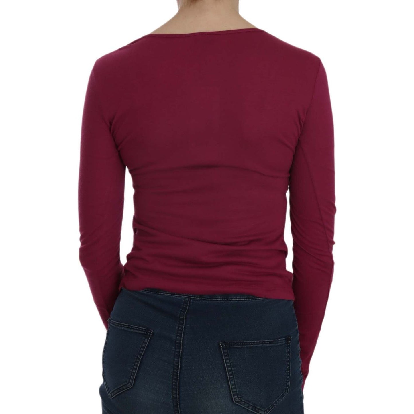 Exte Fuchsia Crystal Embellished U-Neck Blouse Exte Saddle Brown