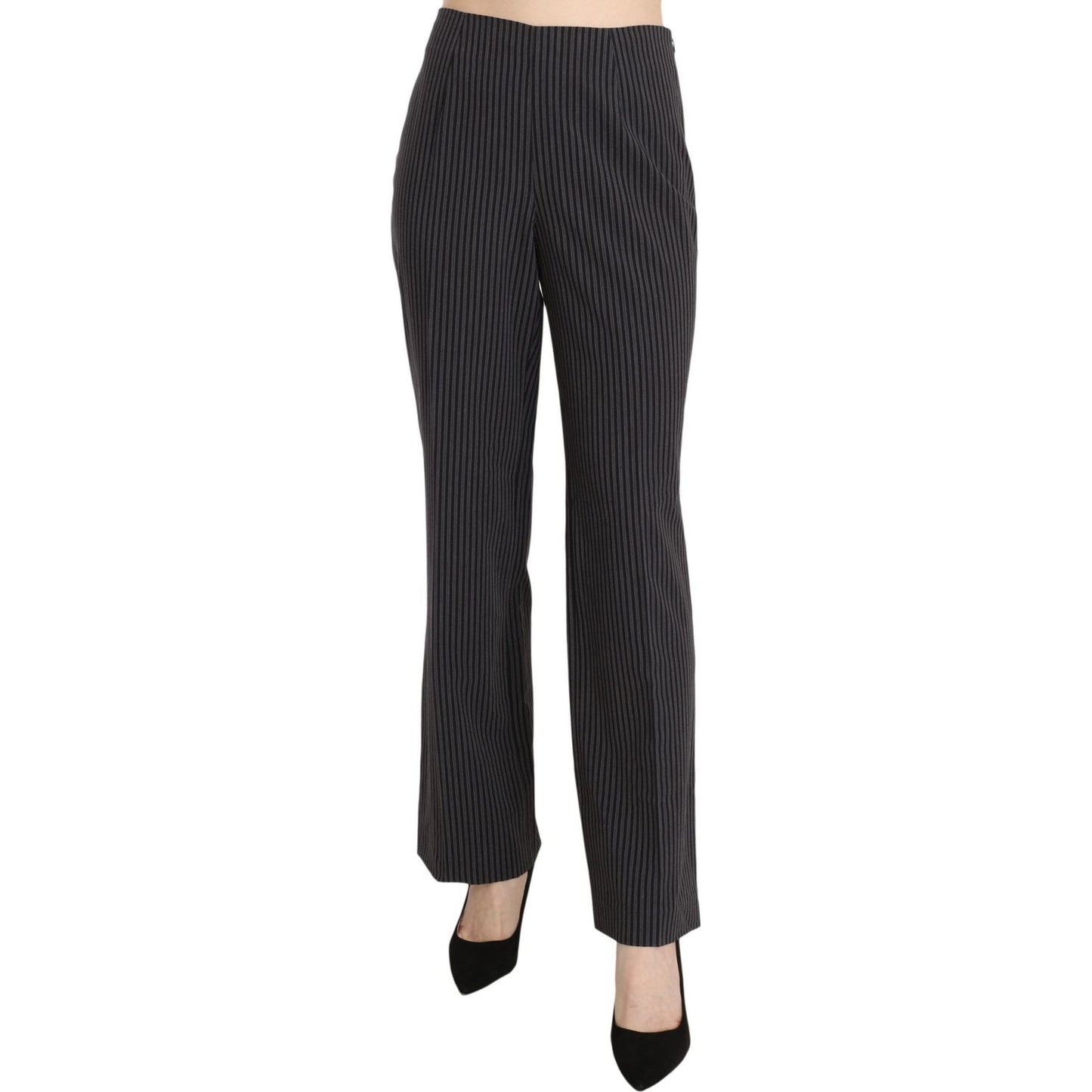 BENCIVENGA Elegant Striped Straight Fit Pants Jeans & Pants BENCIVENGA Dark Slate Gray
