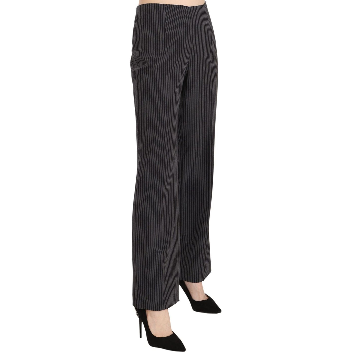 BENCIVENGA Elegant Striped Straight Fit Pants Jeans & Pants BENCIVENGA Dark Slate Gray