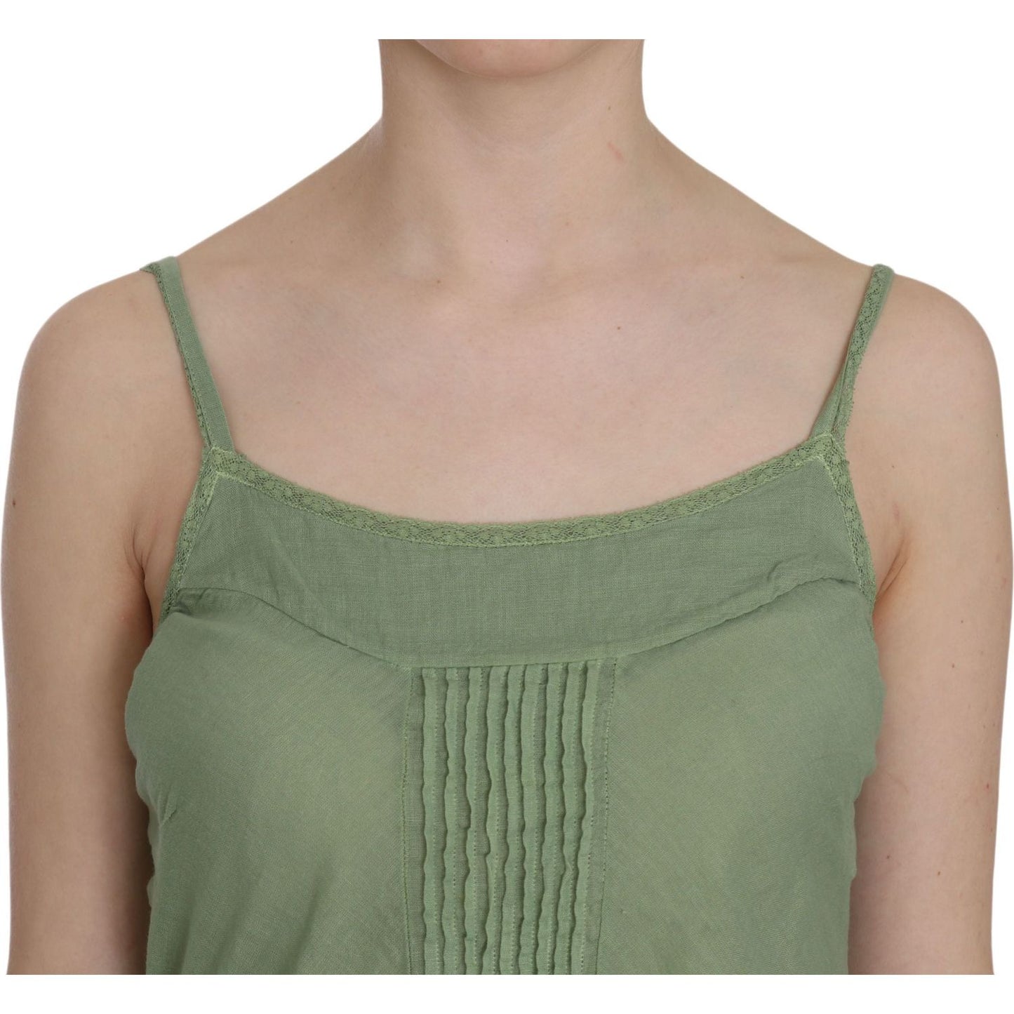 PINK MEMORIES Emerald Silk Spaghetti Strap Tank Top PINK MEMORIES Rosy Brown