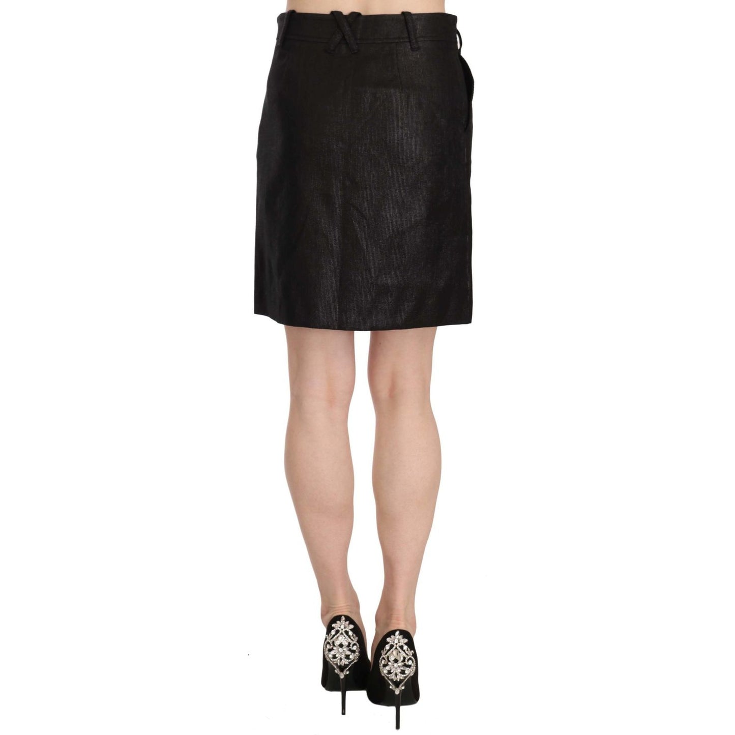 GF Ferre Elegant High Waist A-Line Mini Skirt GF Ferre Black