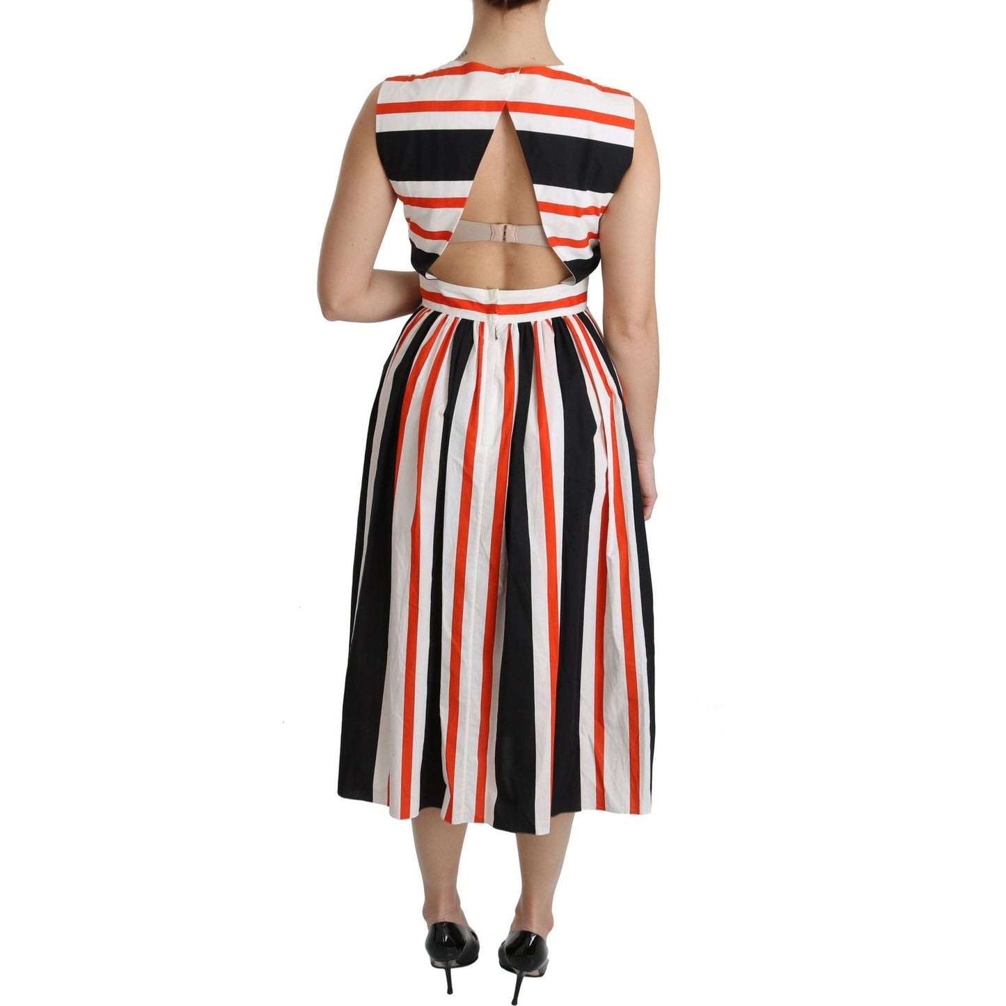 Dolce & Gabbana A-Line Pleated Midi Fashion Dress Dolce & Gabbana Gray