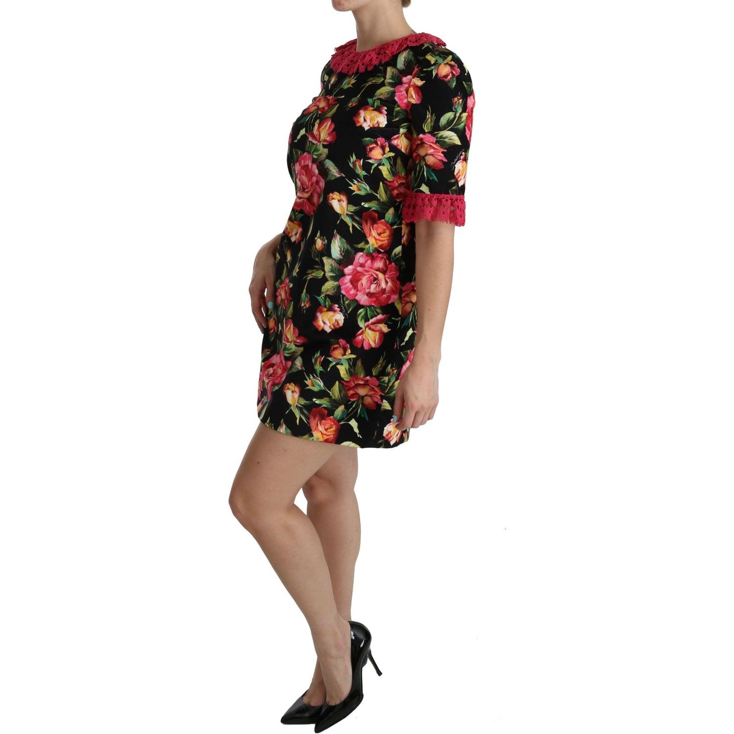 Dolce & Gabbana Elegant Floral Lace A-Line Mini Dress Dolce & Gabbana Sienna