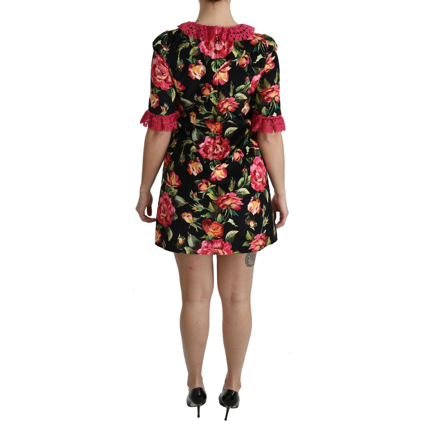 Dolce & Gabbana Elegant Floral Lace A-Line Mini Dress Dolce & Gabbana Sienna