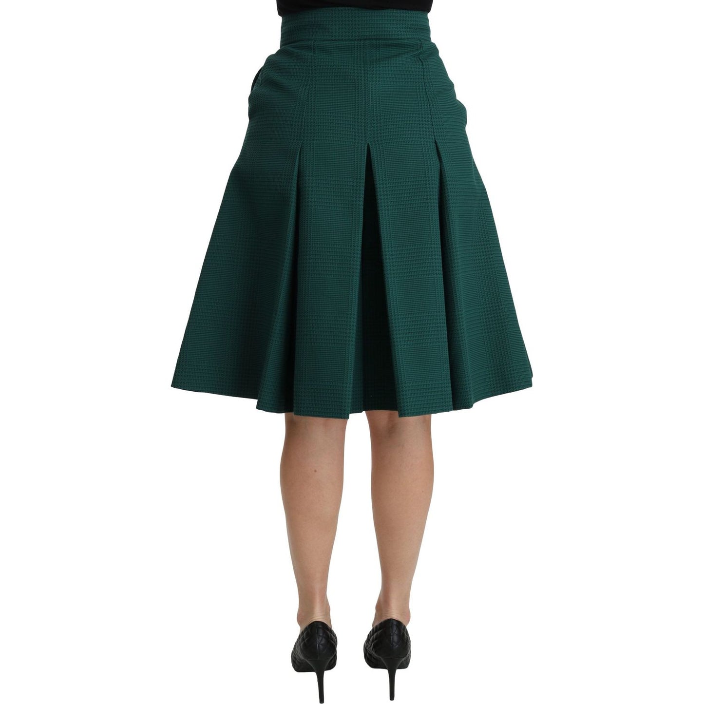 Dolce & Gabbana Elegant High Waist Knee Length Skirt Dolce & Gabbana Dark Slate Gray
