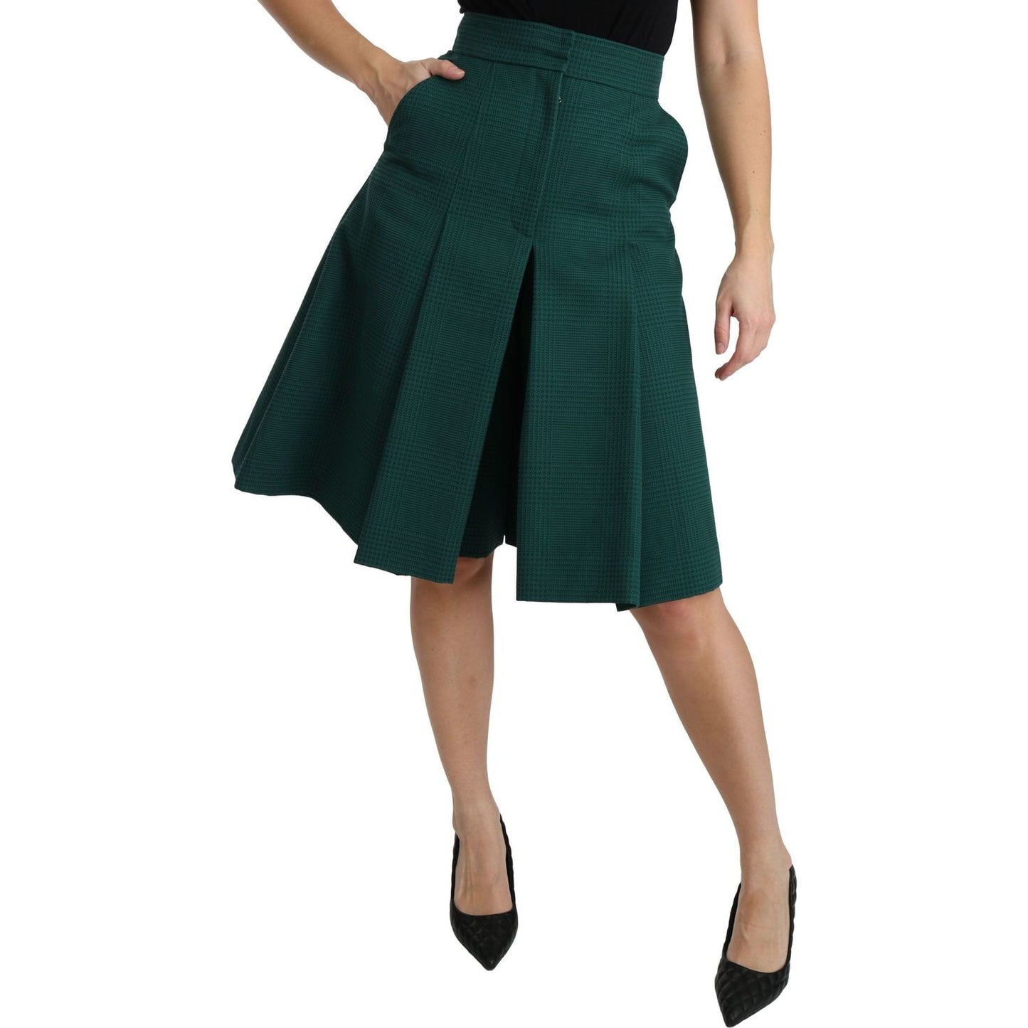 Dolce & Gabbana Elegant High Waist Knee Length Skirt Dolce & Gabbana Rosy Brown