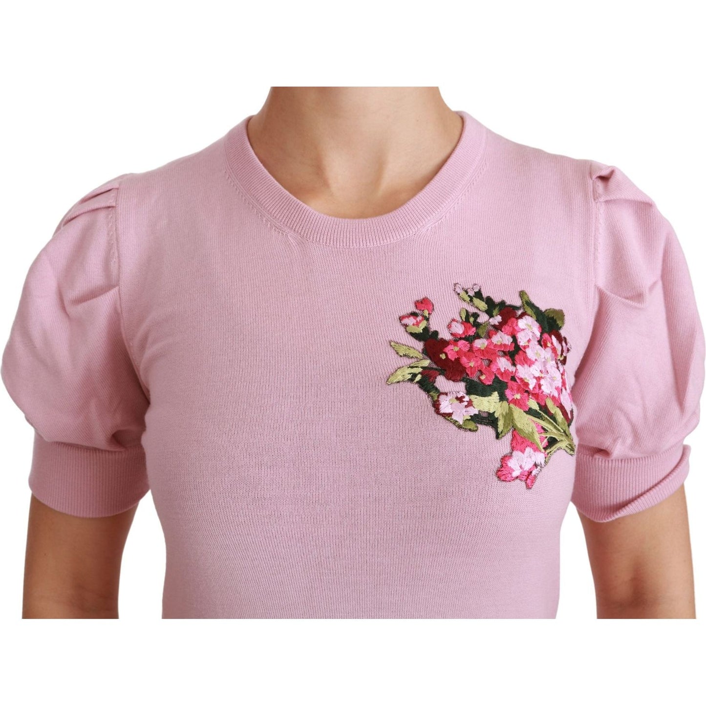 Dolce & Gabbana Elegant Embroidered Virgin Wool Blouse Dolce & Gabbana Dark Gray