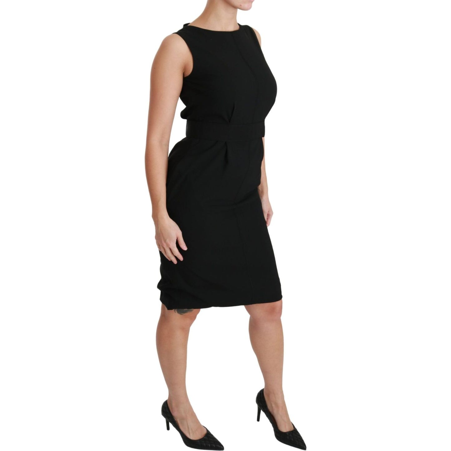 Dolce & Gabbana Elegant Knee-Length Sheath Dress in Black Dolce & Gabbana Black