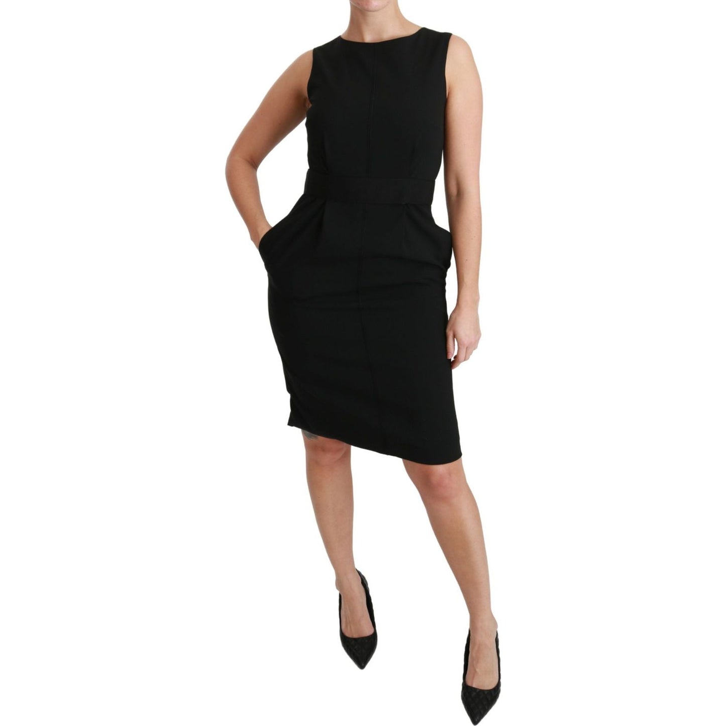 Dolce & Gabbana Elegant Knee-Length Sheath Dress in Black Dolce & Gabbana Black