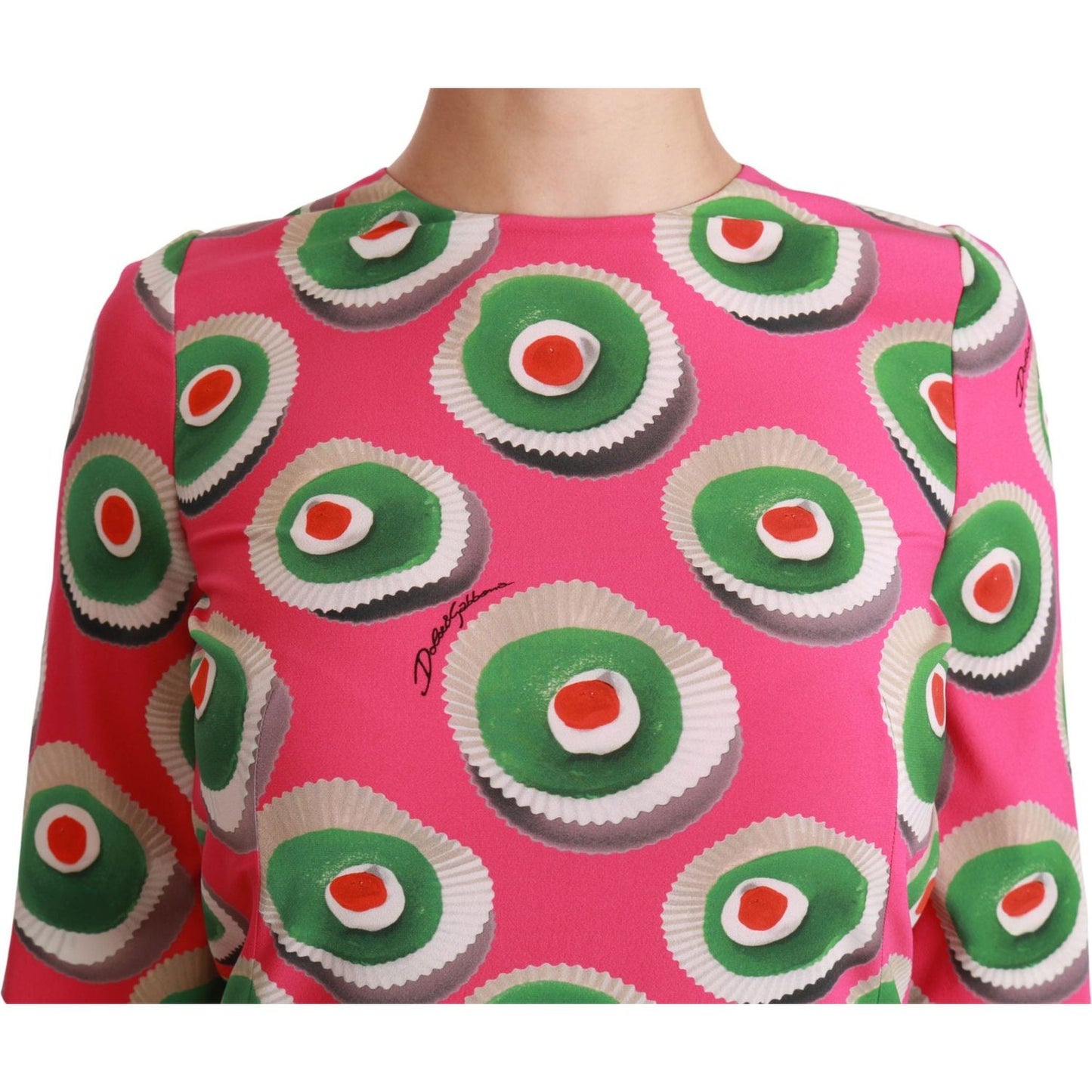 Dolce & Gabbana Pink Sicily Cupcake Shift Mini Dress Dolce & Gabbana Pale Violet Red