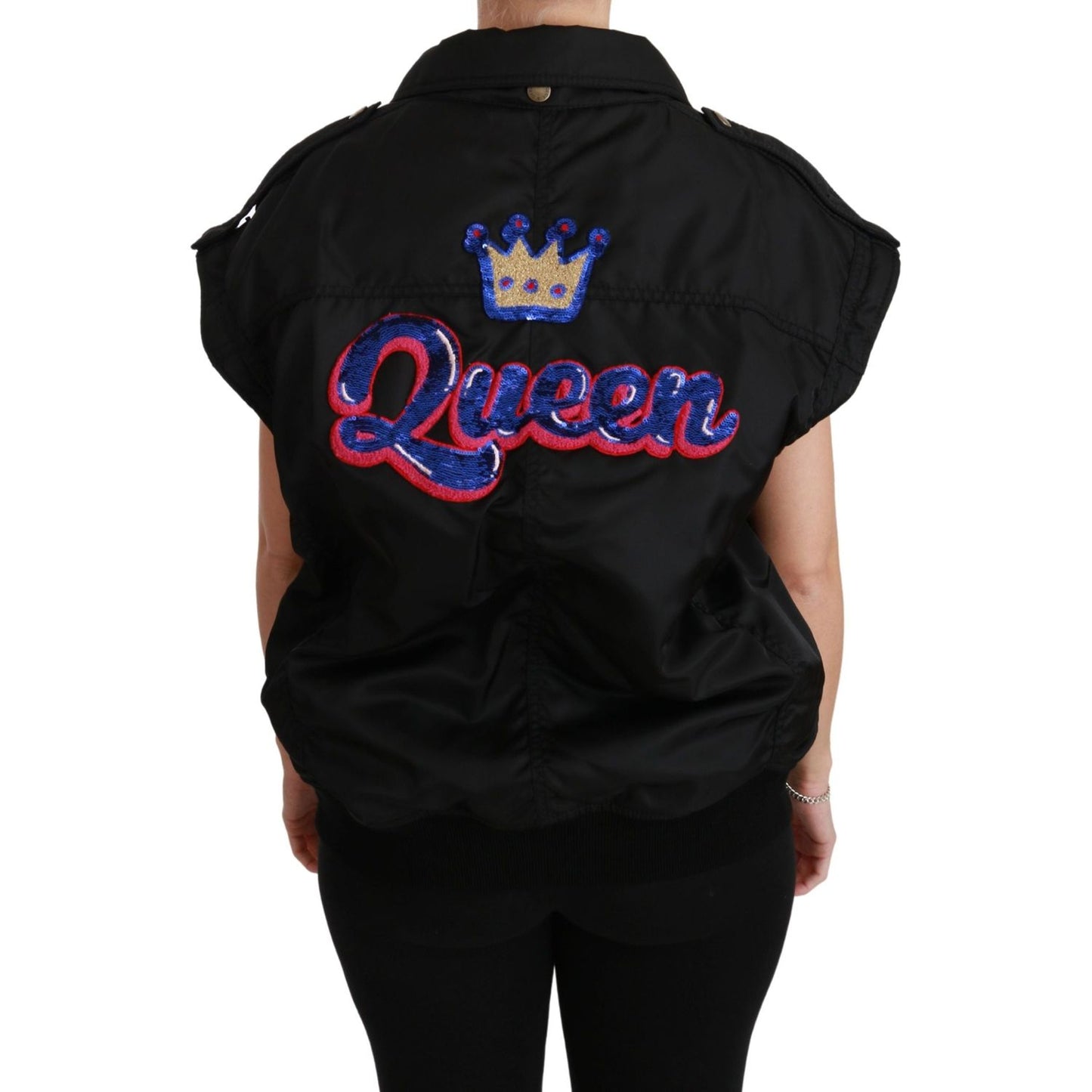 Dolce & Gabbana Elegant Black Bomber Jacket with Detachable Features Dolce & Gabbana Black