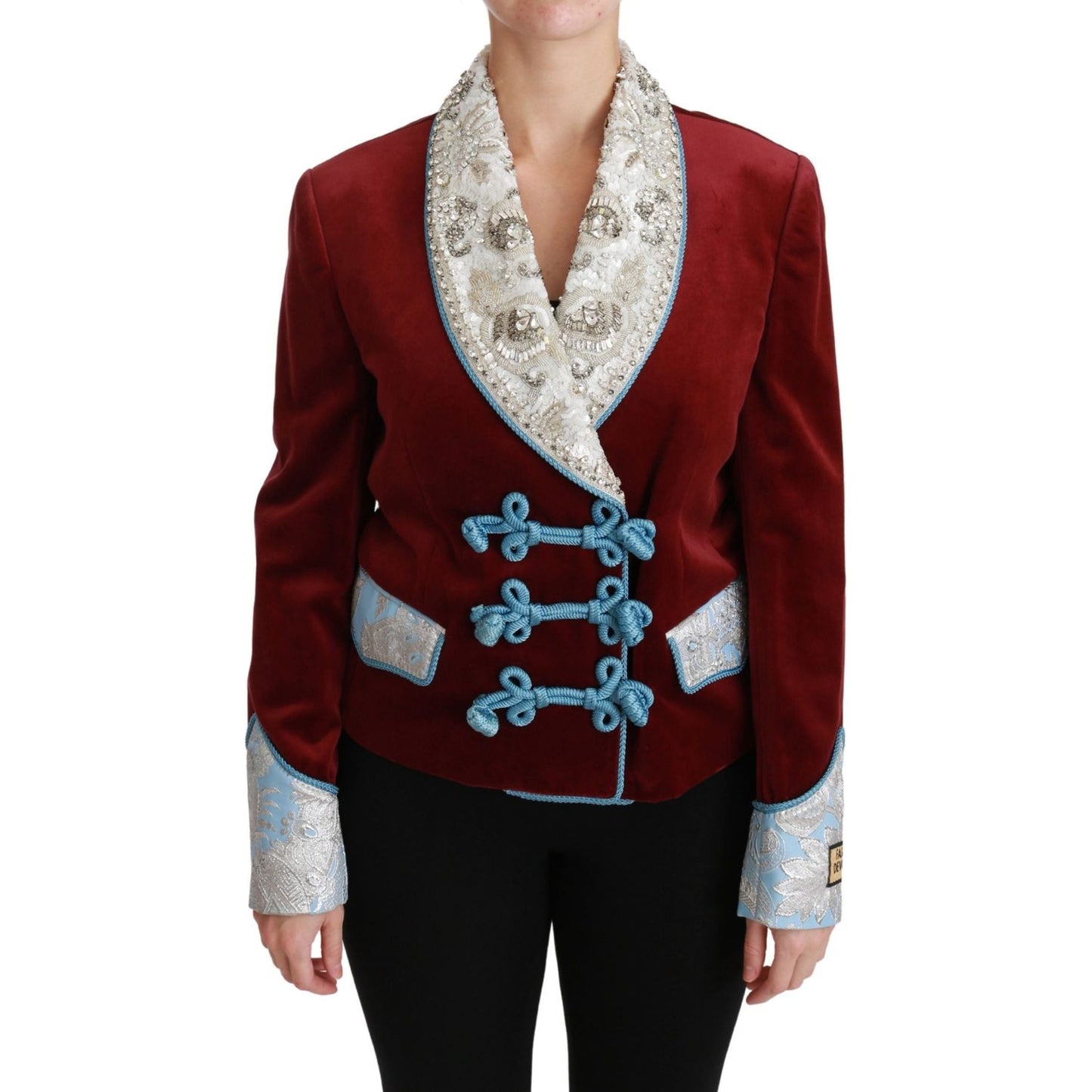 Dolce & Gabbana Opulent Red Baroque Detail Blazer Dolce & Gabbana Gray