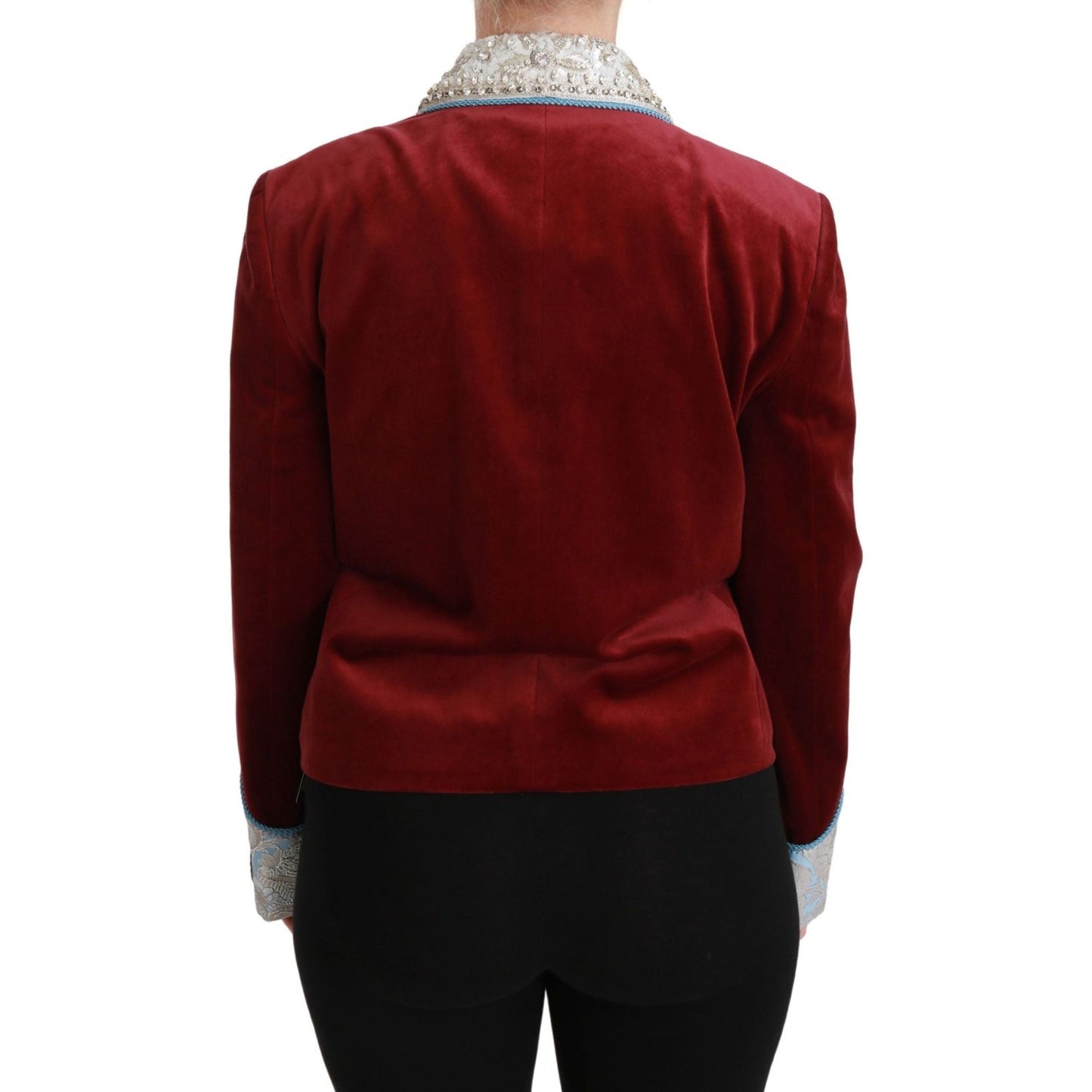 Dolce & Gabbana Opulent Red Baroque Detail Blazer Dolce & Gabbana Black