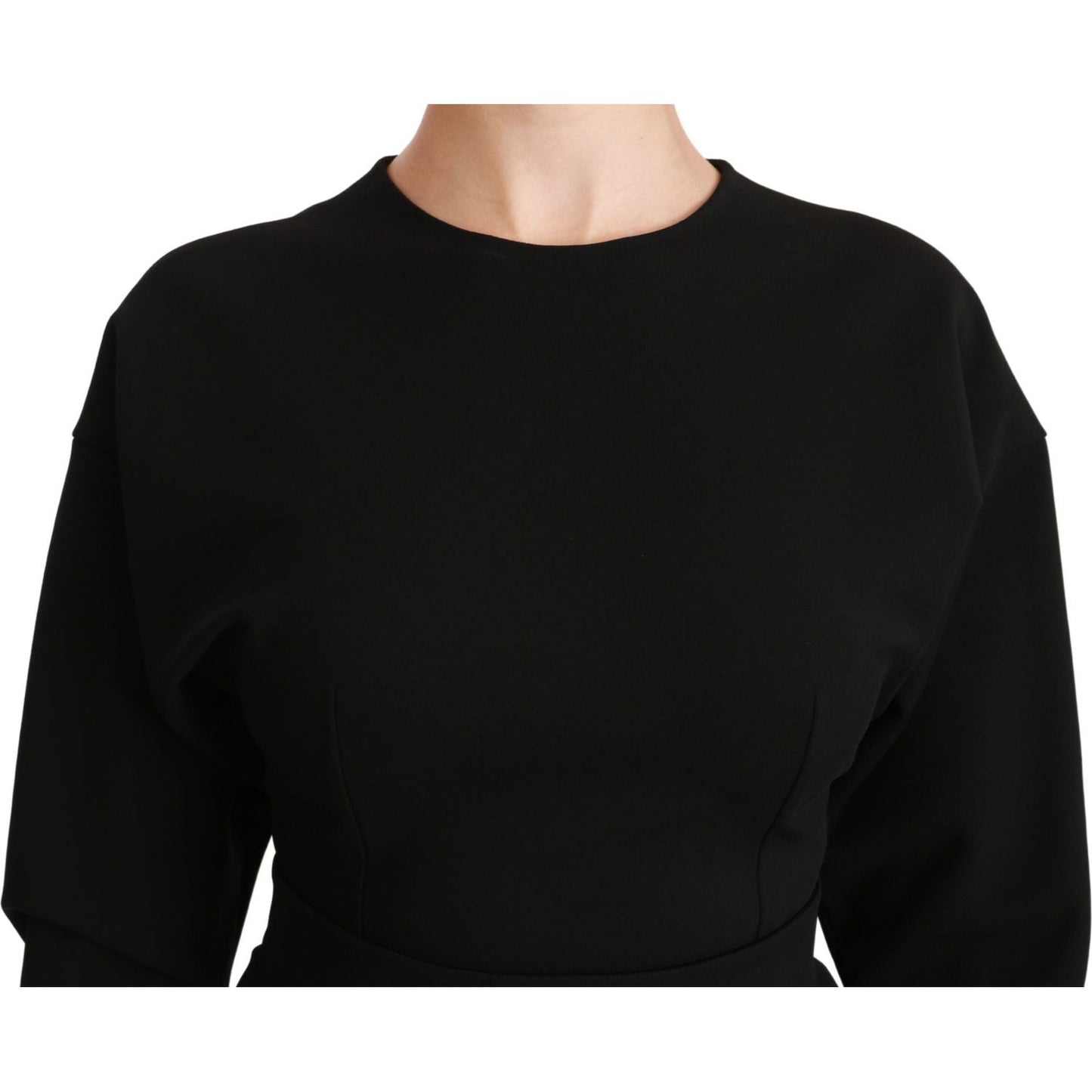 Dolce & Gabbana Elegant Black Bodycon Sheath Midi Dress Dresses Dolce & Gabbana Black