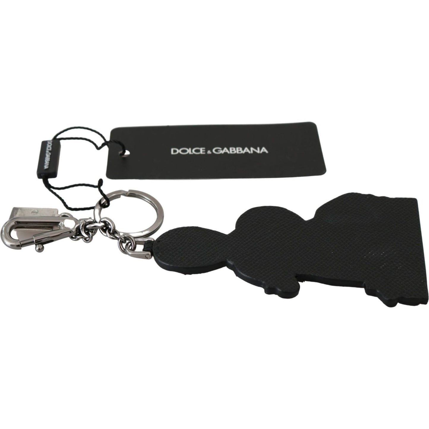 Dolce & Gabbana Elegant Trio-Tone Leather Keychain Keychain Dolce & Gabbana Dark Slate Gray