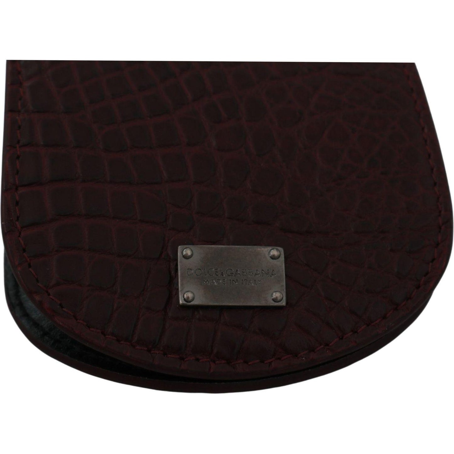 Dolce & Gabbana Refined Caimano Leather Coin Case Condom Case Dolce & Gabbana Black