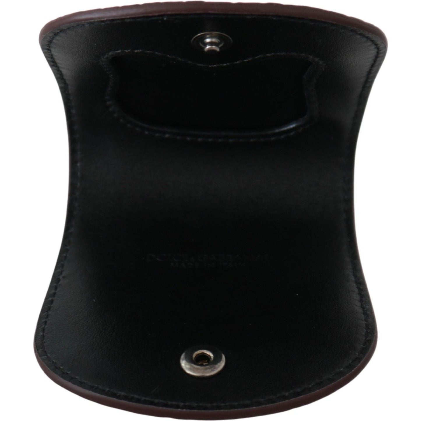 Dolce & Gabbana Refined Caimano Leather Coin Case Condom Case Dolce & Gabbana Black