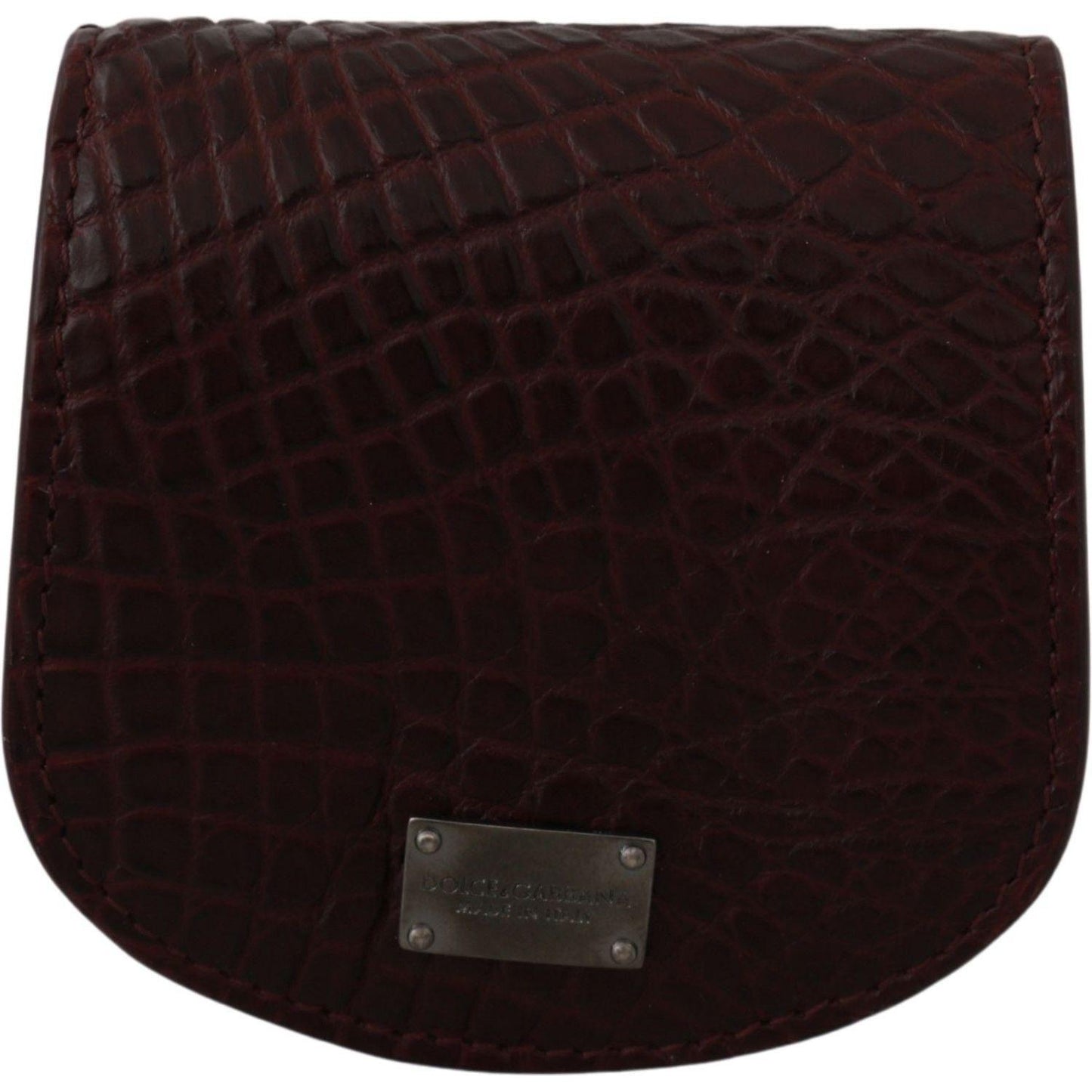 Dolce & Gabbana Refined Caimano Leather Coin Case Condom Case Dolce & Gabbana Black