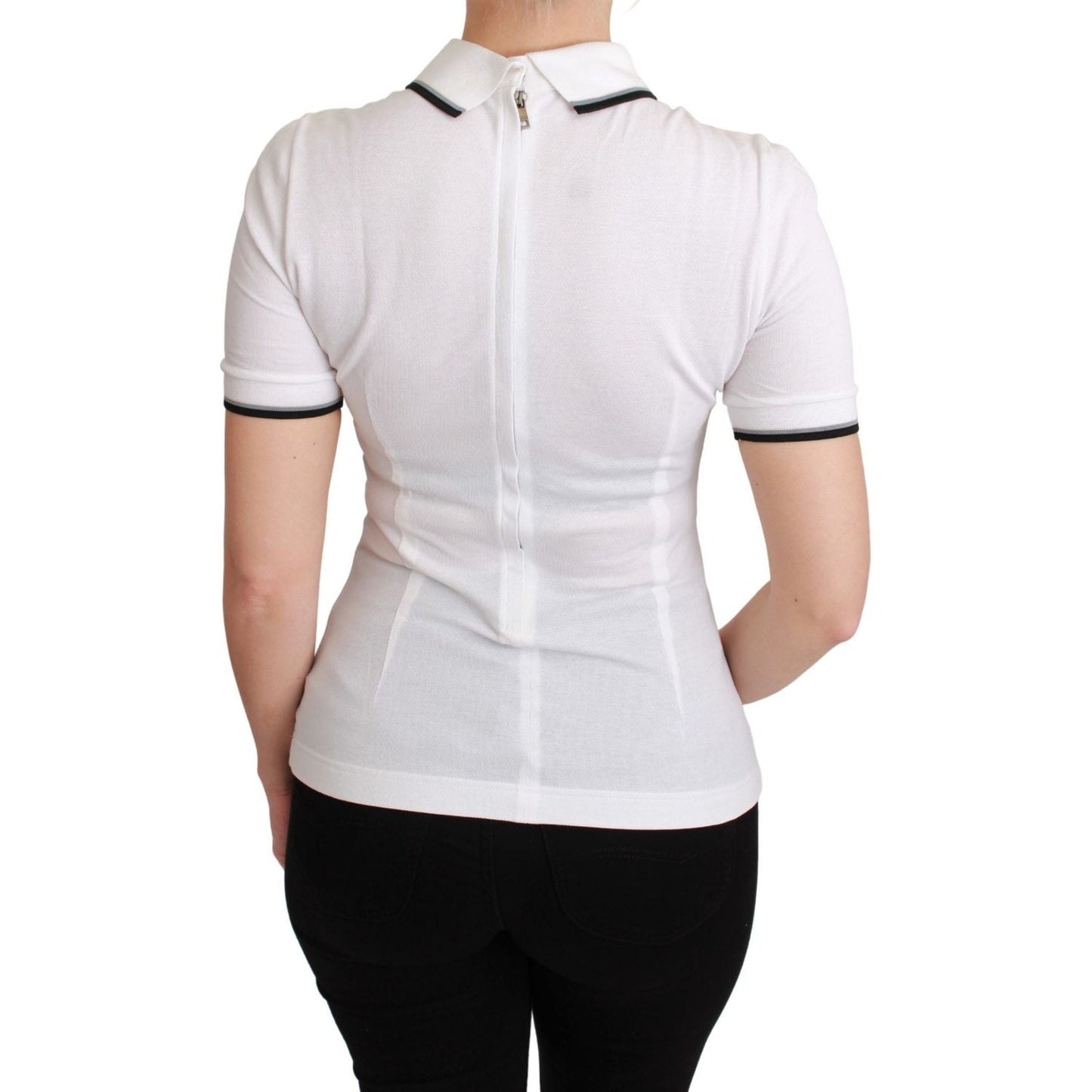 Dolce & Gabbana Chic Polo Angel Embroidered T-shirt Dolce & Gabbana Light Gray