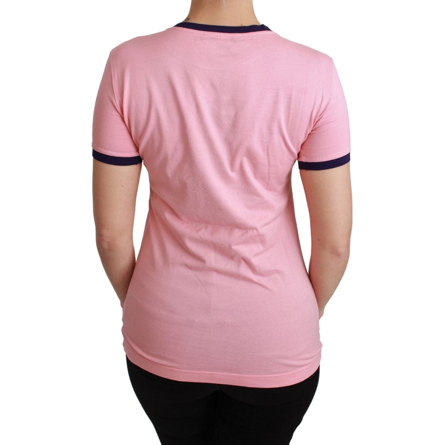 Dolce & Gabbana Pink Crewneck Year of the Pig T-Shirt Dolce & Gabbana Rosy Brown