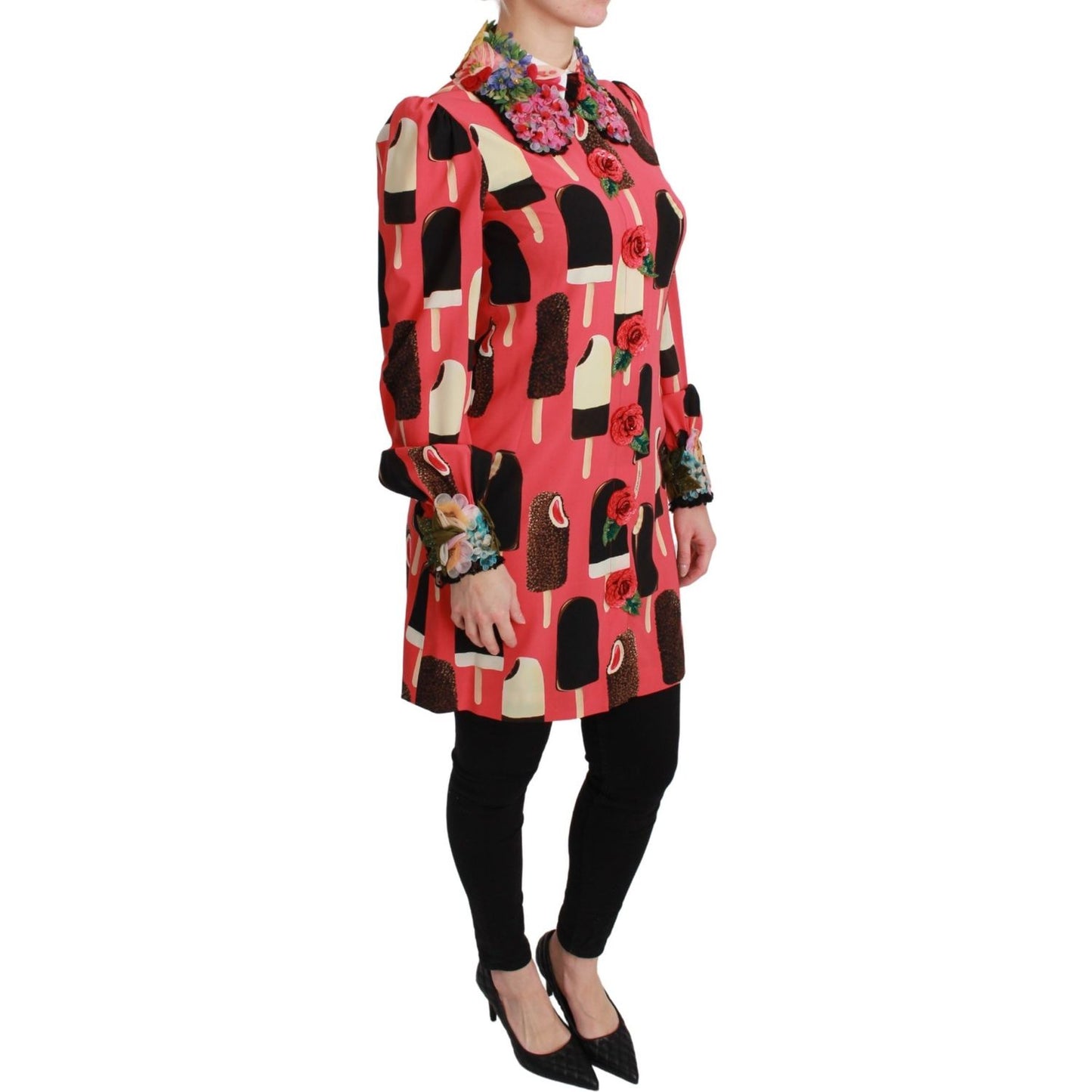Dolce & Gabbana Enchanting Pink Sheath Dress with Sequins Dolce & Gabbana Black