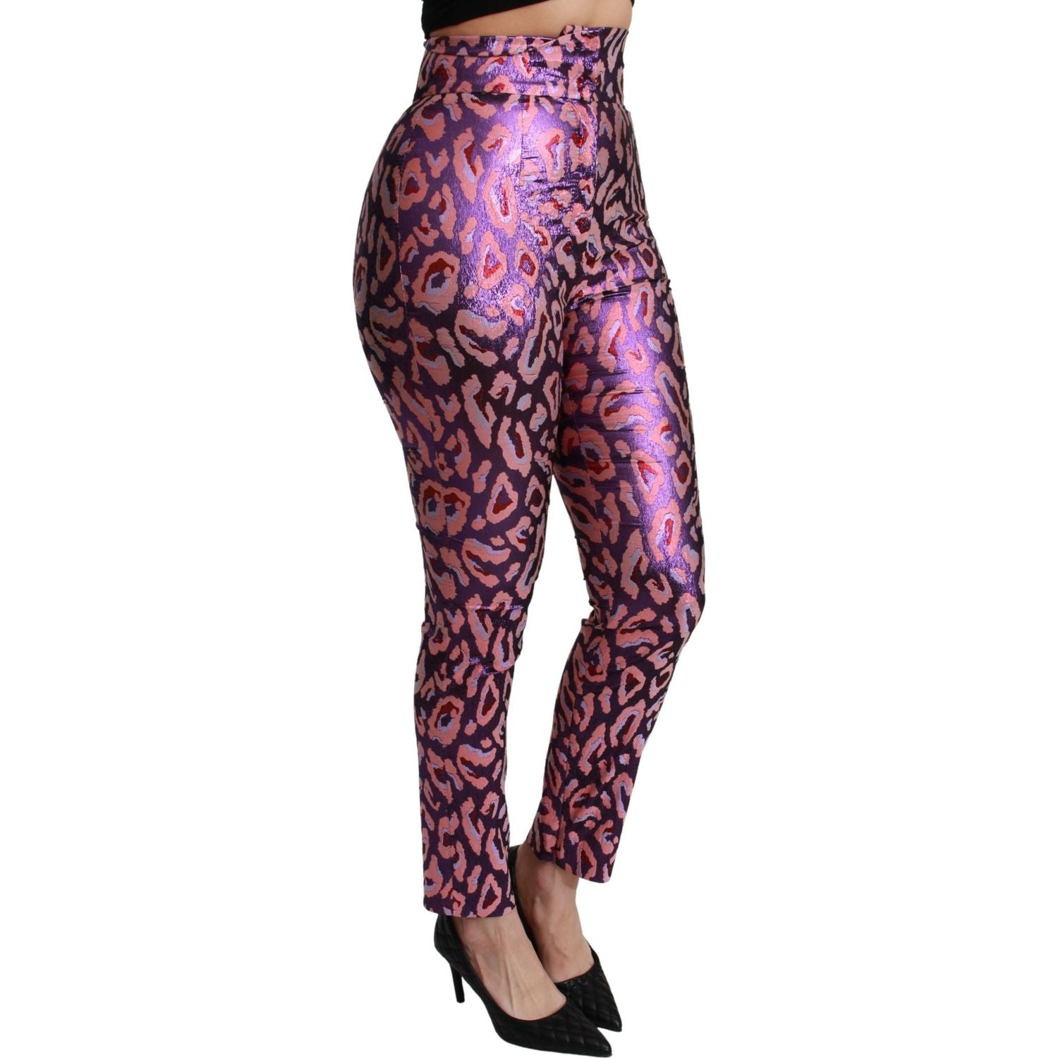 Dolce & Gabbana Multicolor Patterned Cropped High Waist Pants