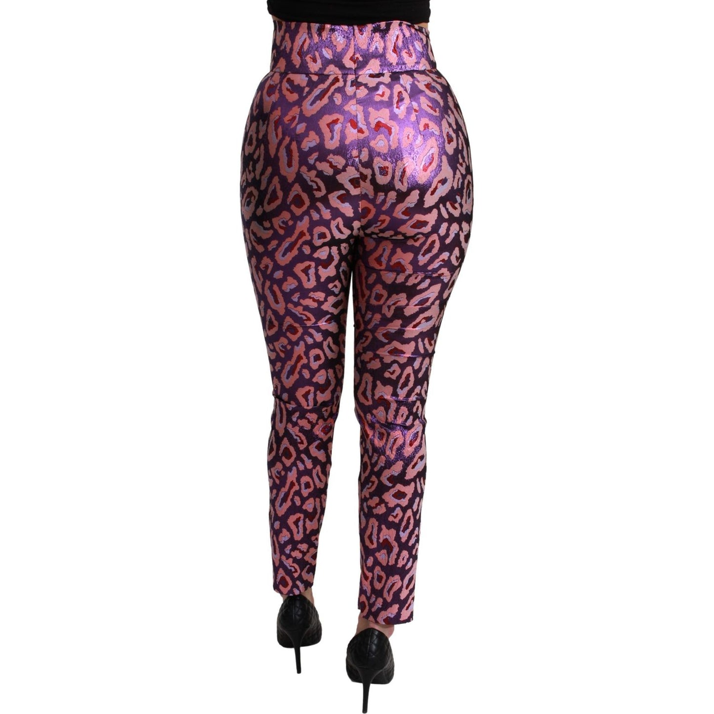 Dolce & Gabbana Chic Cropped High Waist Silk Blend Pants Jeans & Pants Dolce & Gabbana Dark Slate Gray